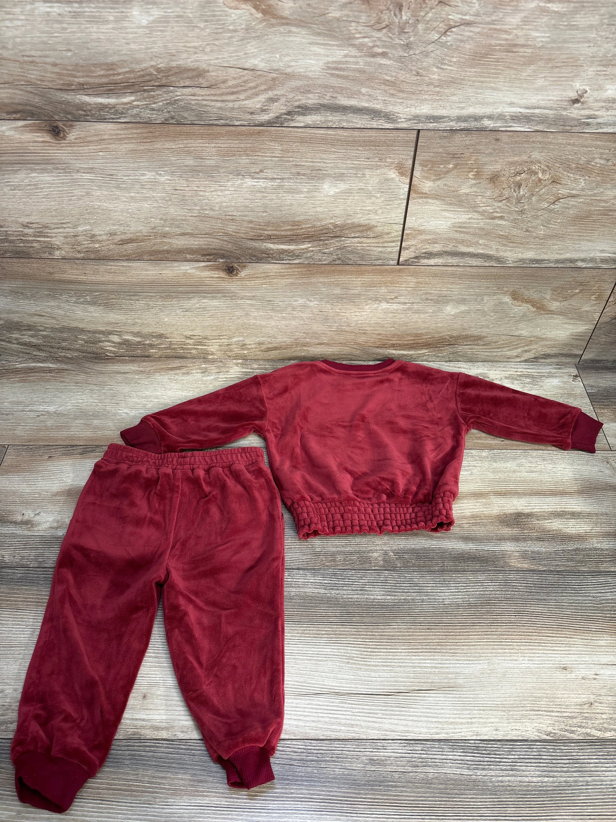 Jessica Simpson 2pc Velour Sweatsuit Set Burgundy sz 12m
