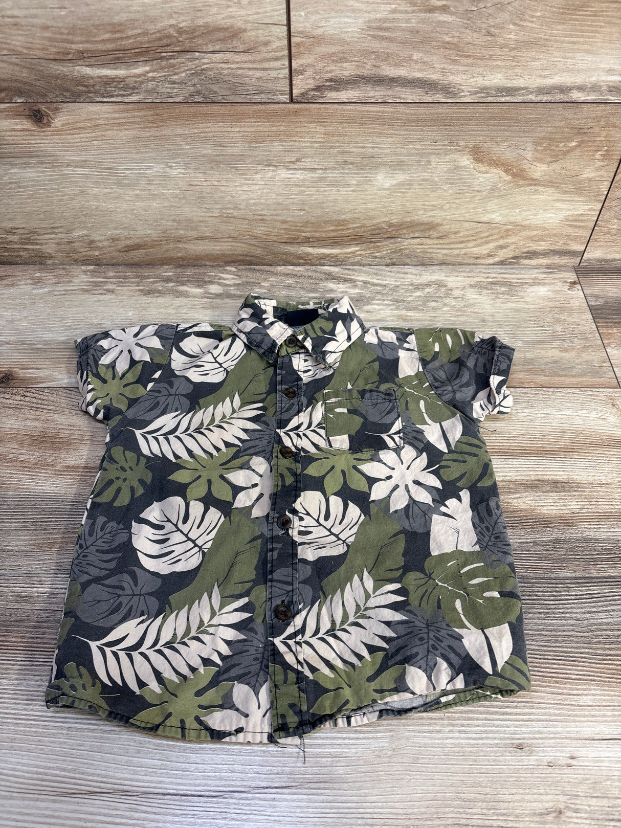 Little Rebels Van Button Up Shirt Green sz 4T