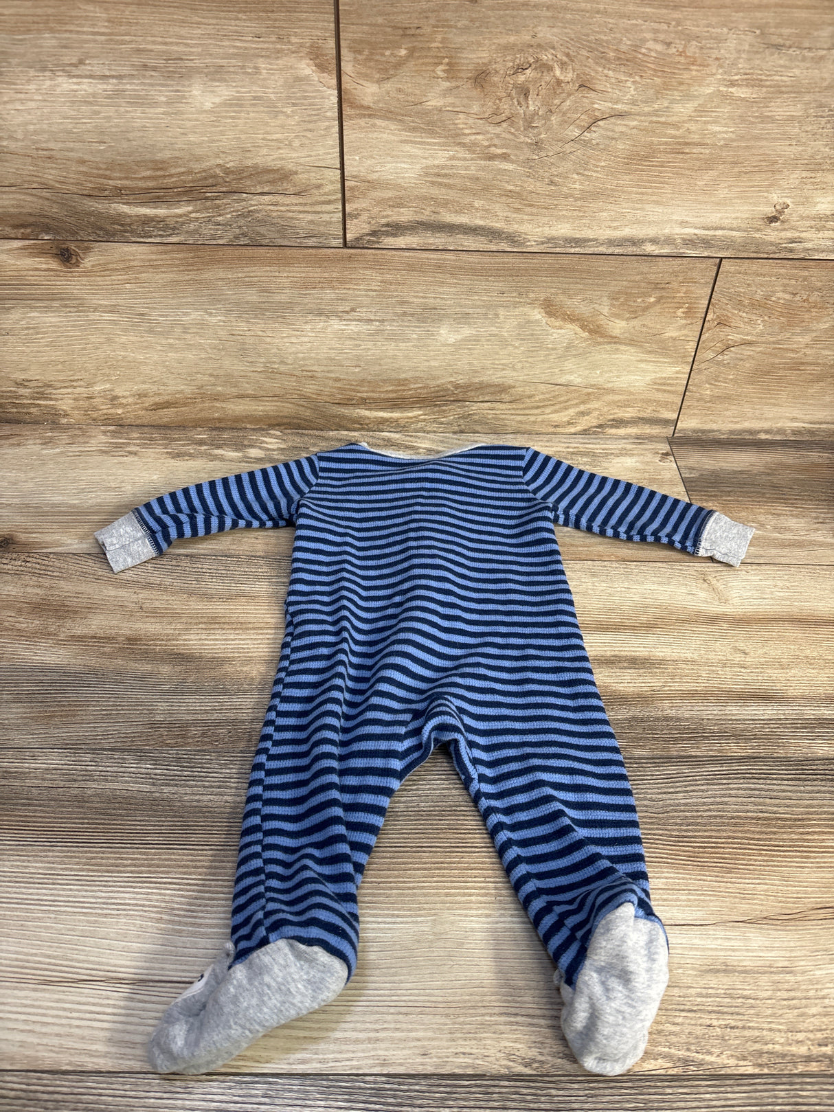 Carter's Striped Waffle Knit Sleeper Blue sz 6m