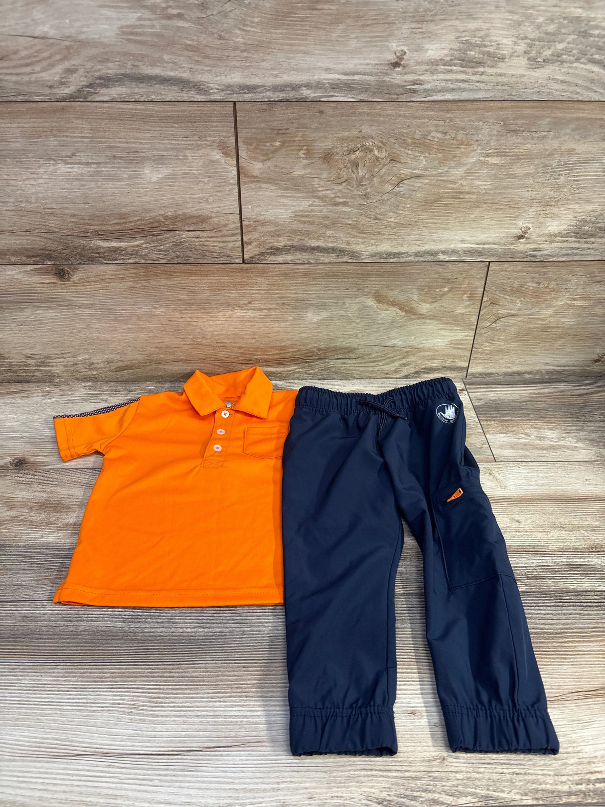 Body Glove 2pc Active Polo Shirt & Joggers Set Orange sz 12m
