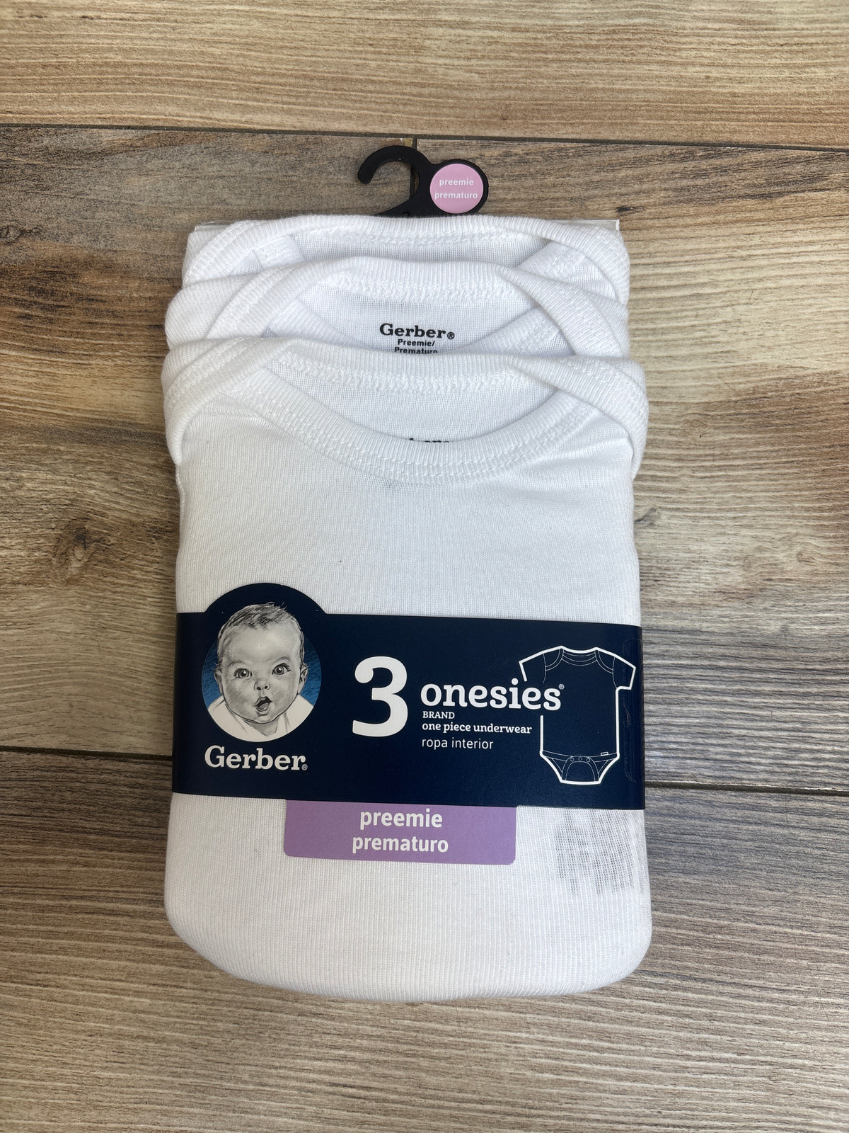 NEW Gerber 3pk Bodysuit Set White sz Preemie