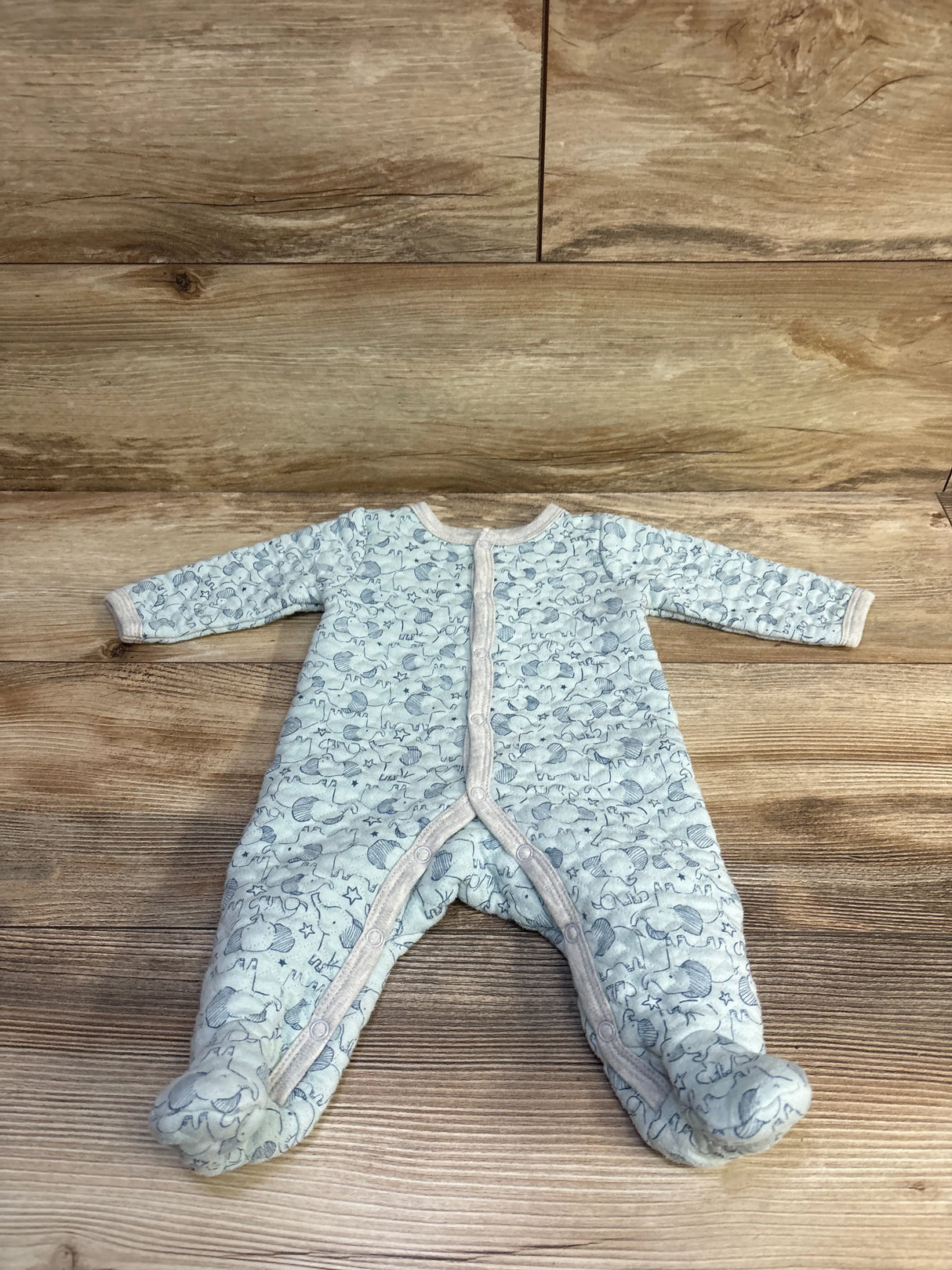 Little Beginnings Quilted Sleeper Blue sz 0-3m