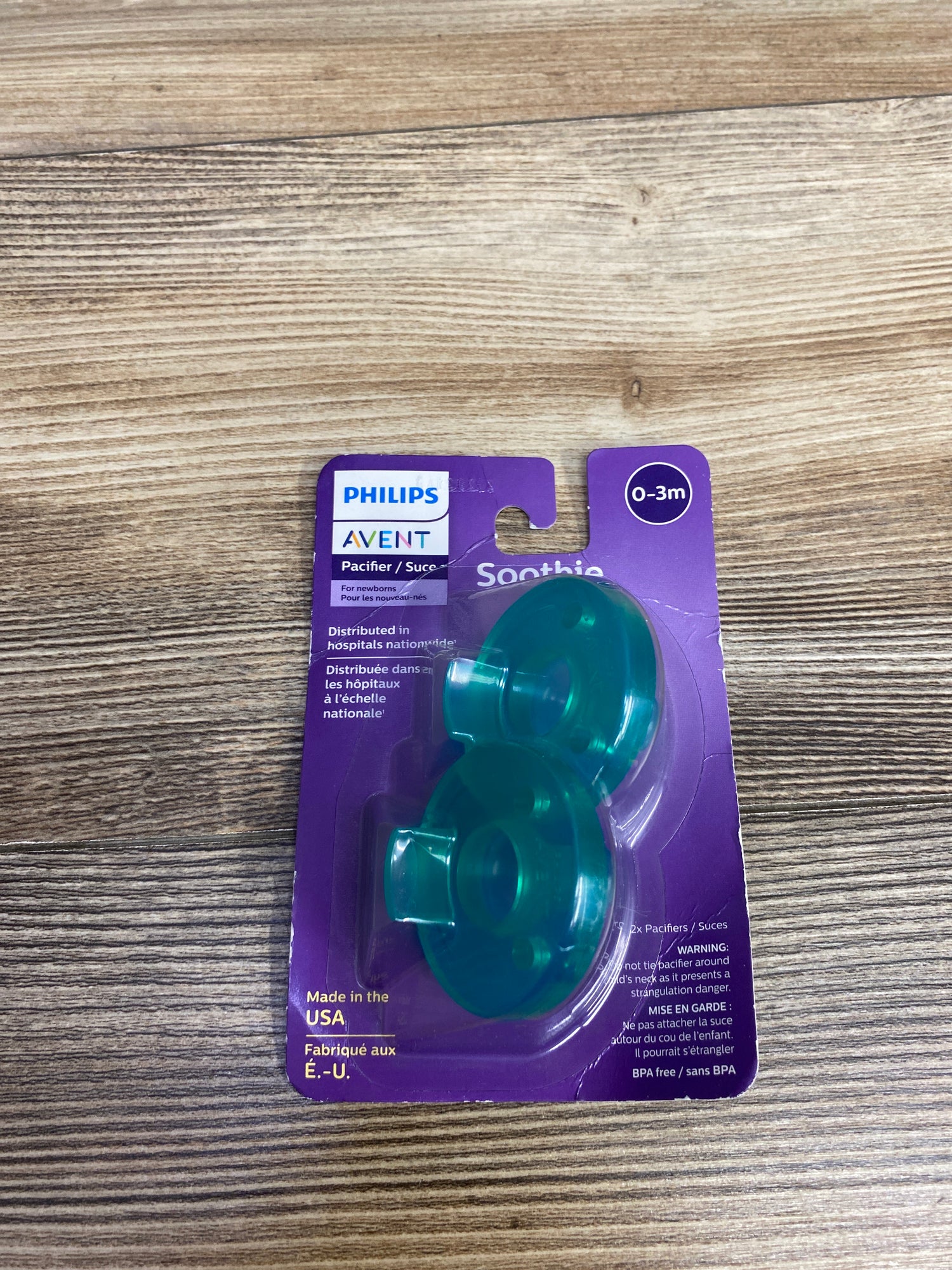 NEW Philips Avent 2pk Soothie Green Pacifier 0-3m