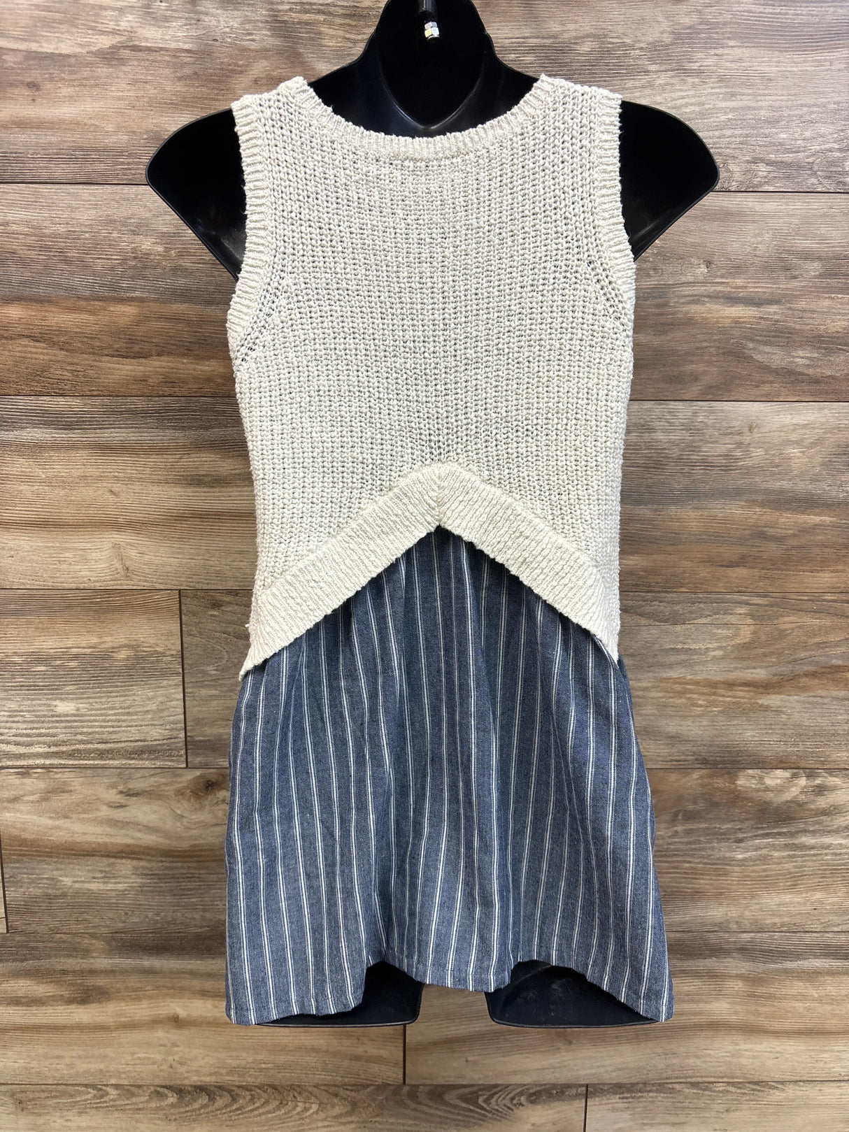 A Pea In The Pod Maternity Knit Striped Sleeveless Top Ivory sz Small