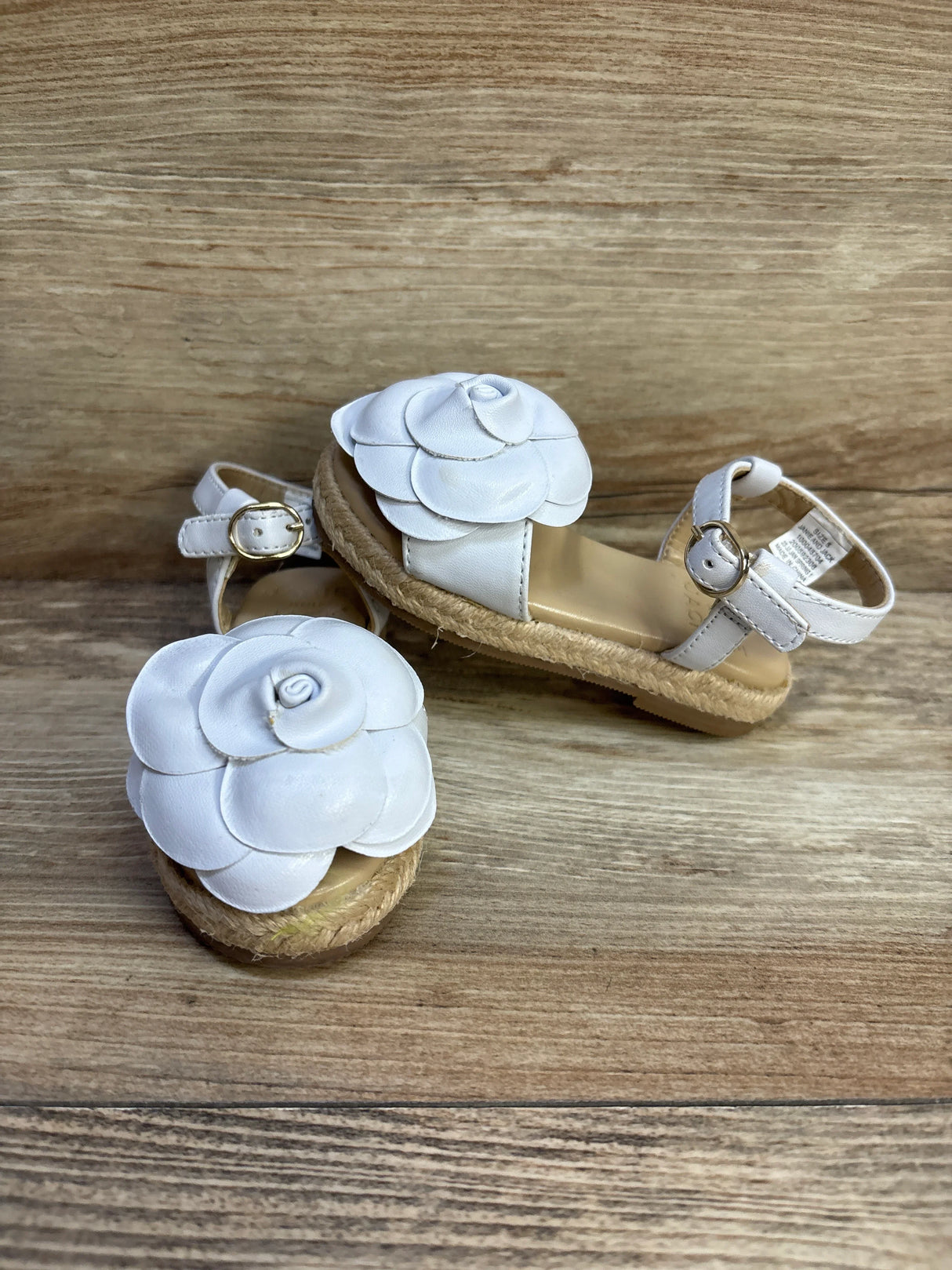 Janie & Jack Flower Espadrille Sandals White sz 5c - Me n Mommy To Be