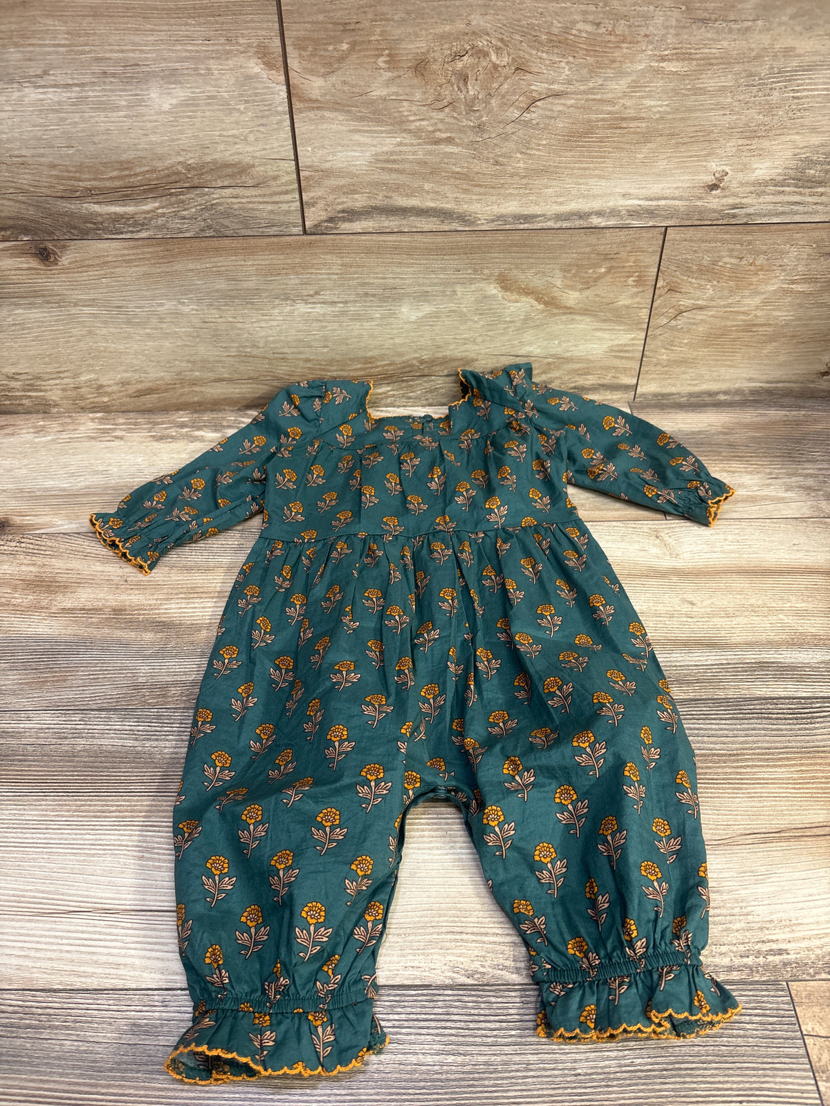 Mable + Honey Floral Coverall Jumpsuit Green sz 18m