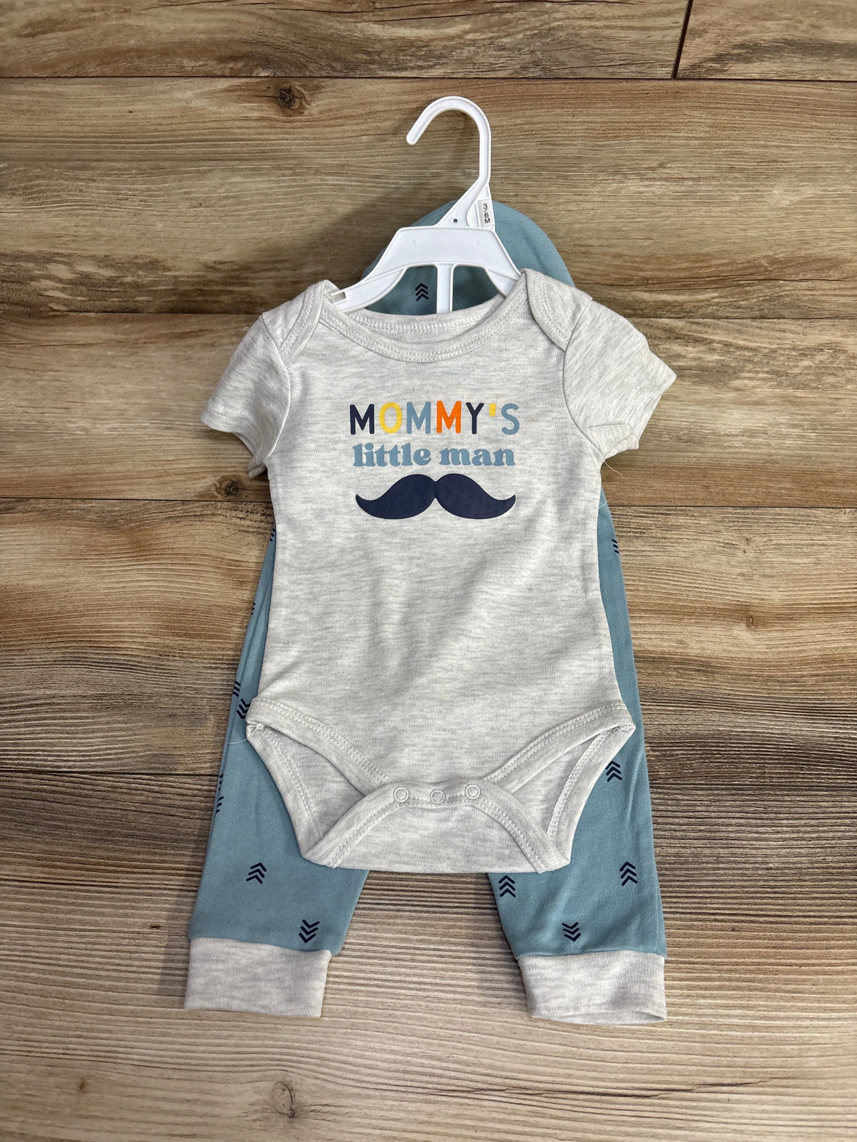 NEW Wild Child 3pc Mommy's Little Man Bodysuit Set Grey sz 3-6m