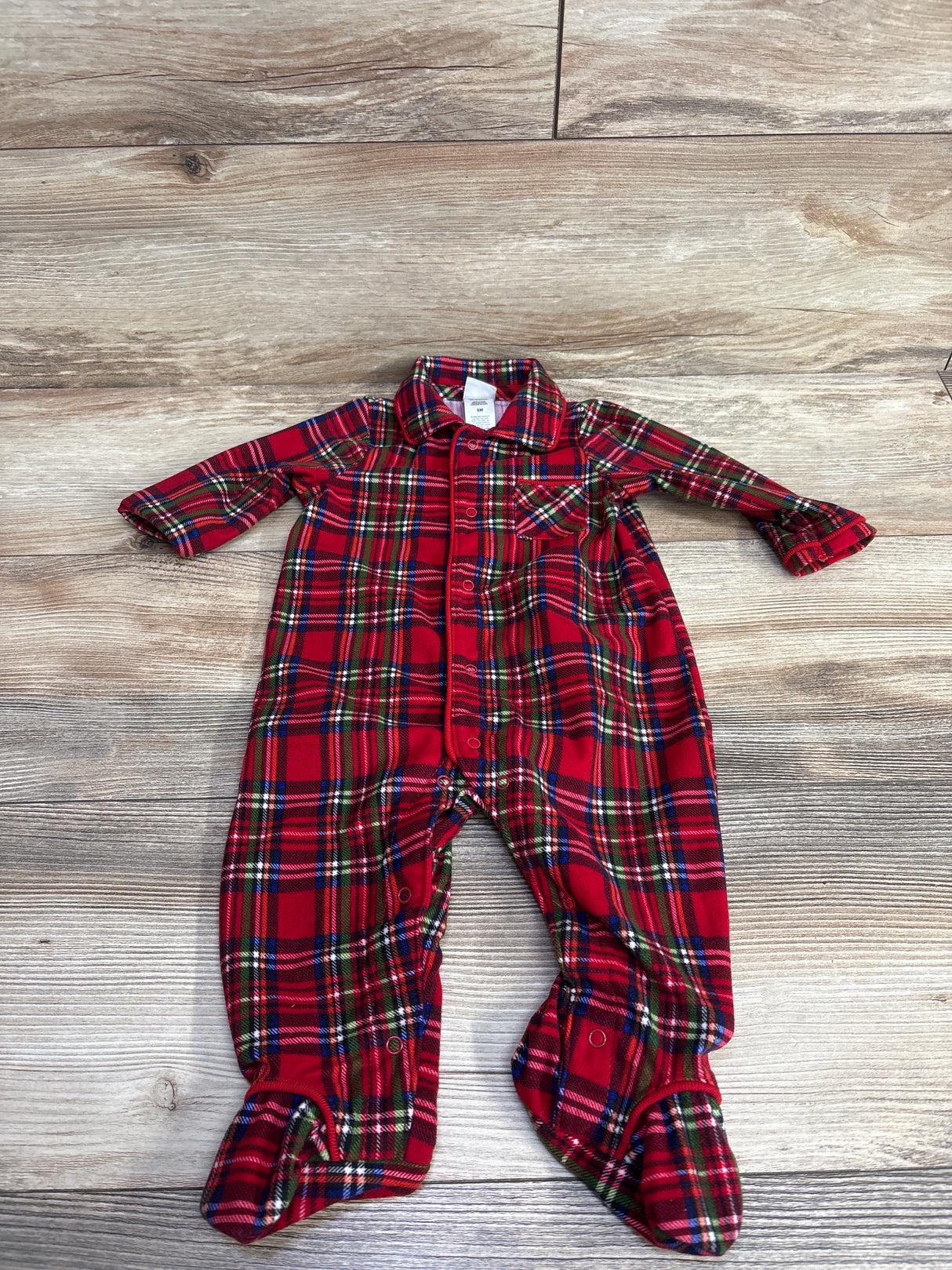 Little Me Plaid Coat Style Coverall Red sz 6m