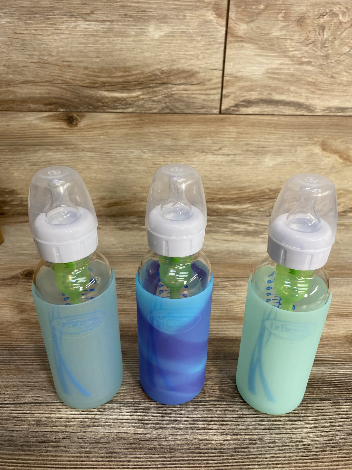 NEW Dr. Brown's Narrow Glass Baby Bottles w/ Silicone Sleeves 3pk 8oz