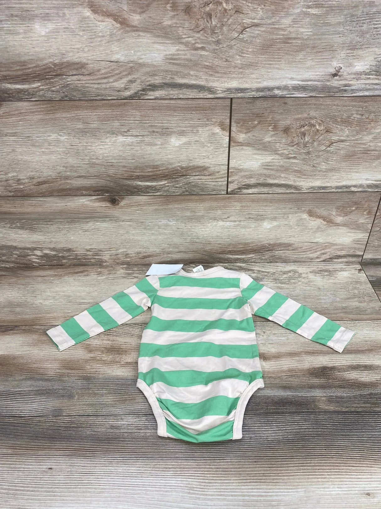NEW H&M Green Long Sleeve Green Striped Bodysuit sz 6m - Me n Mommy To Be