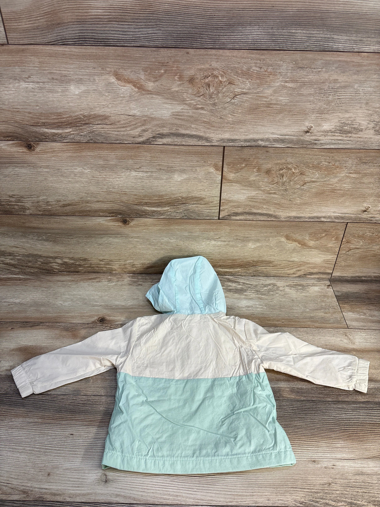 NEW Cat & Jack Colorblock Hooded Windbreaker Cream sz 18m