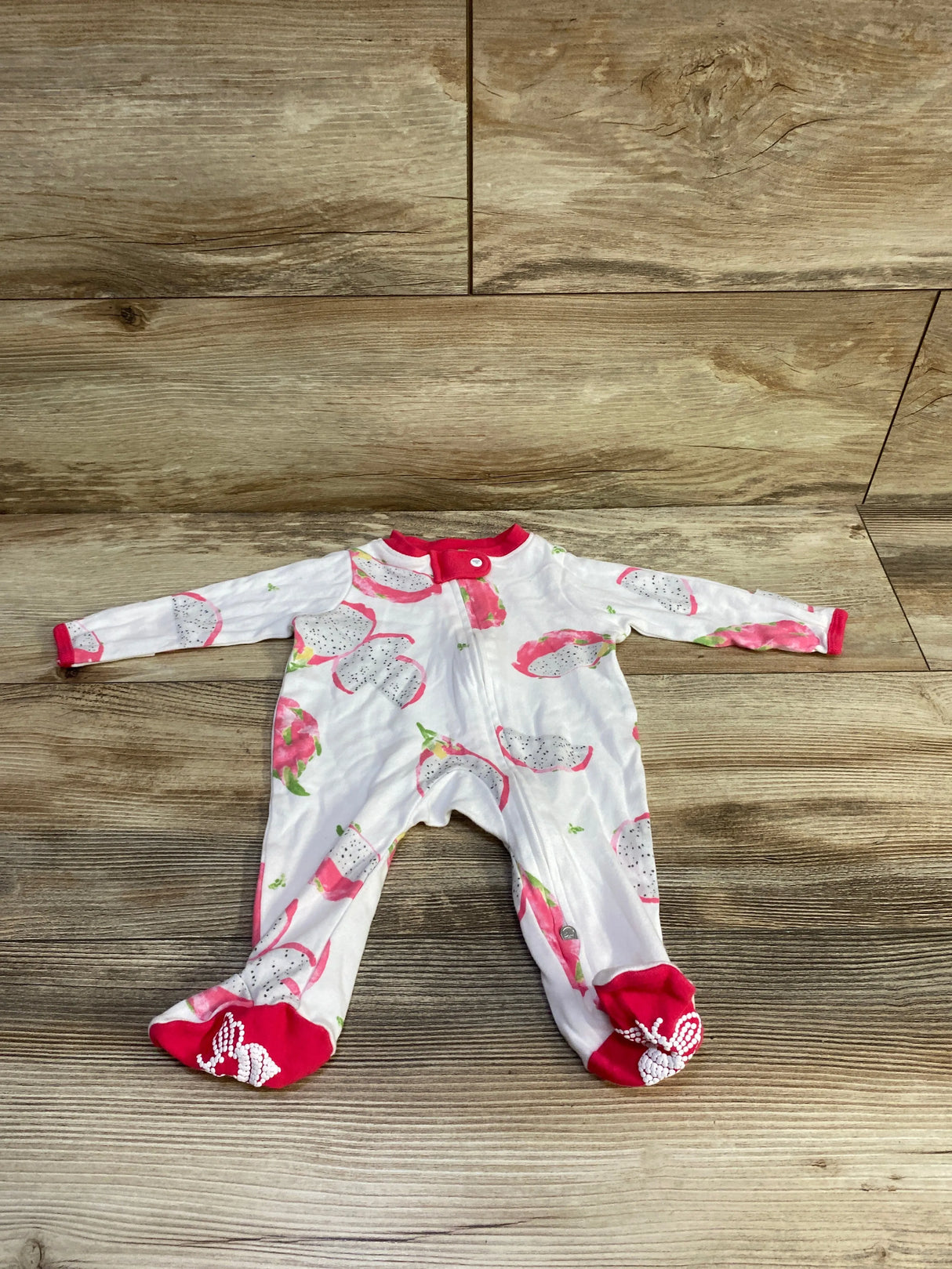 Burt's Bees Dragon Fruit Sleeper White sz Newborn