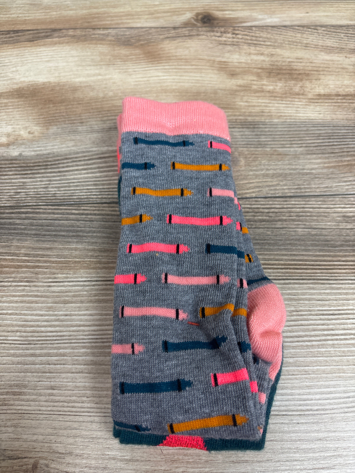 NEW Cat & Jack Knee-High Socks Crayon Print 2pk sz Medium 9c-2.5Y