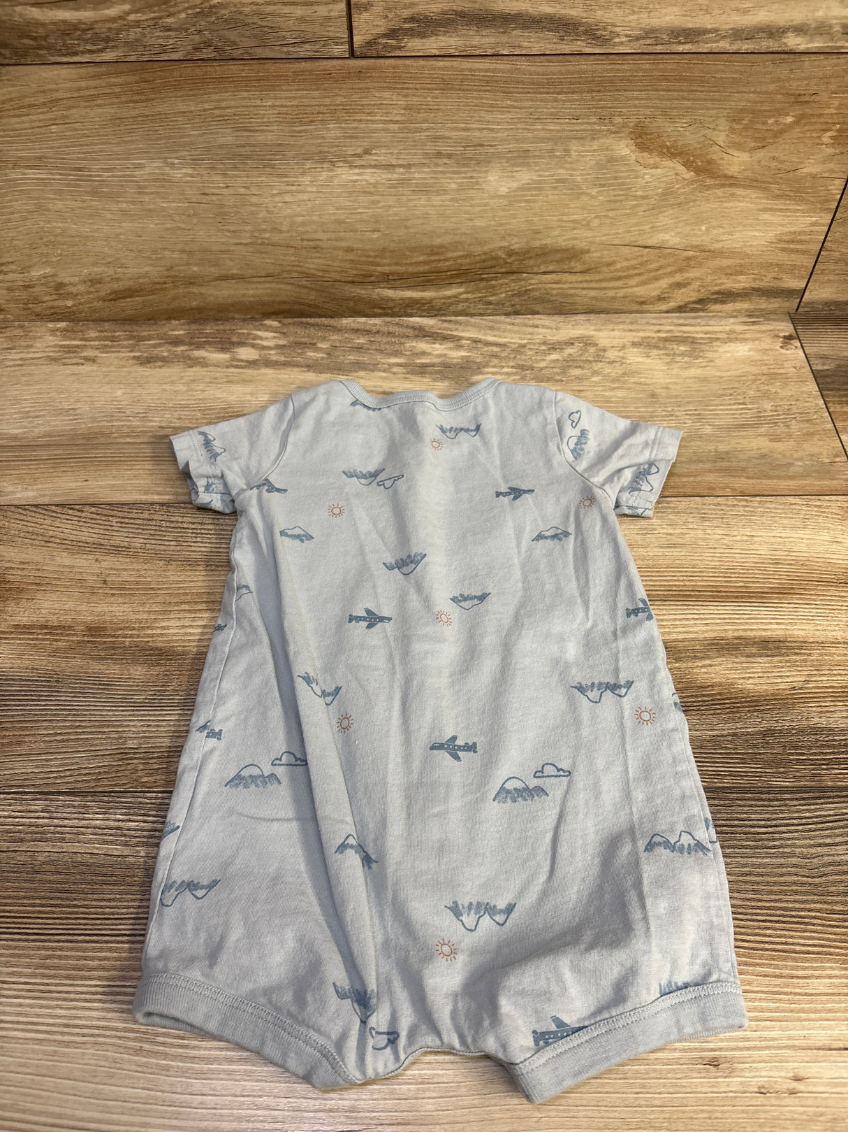 Carter's Button-Front Shortie Romper Blue sz 9m