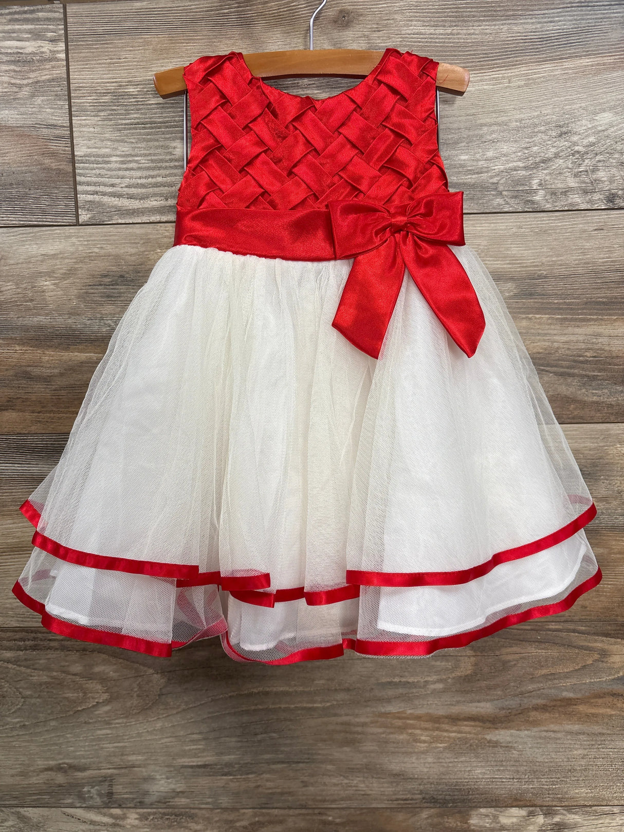 Rare Editions 2pc Special Occasion Tulle Dress & Bloomers Set Red sz 24m