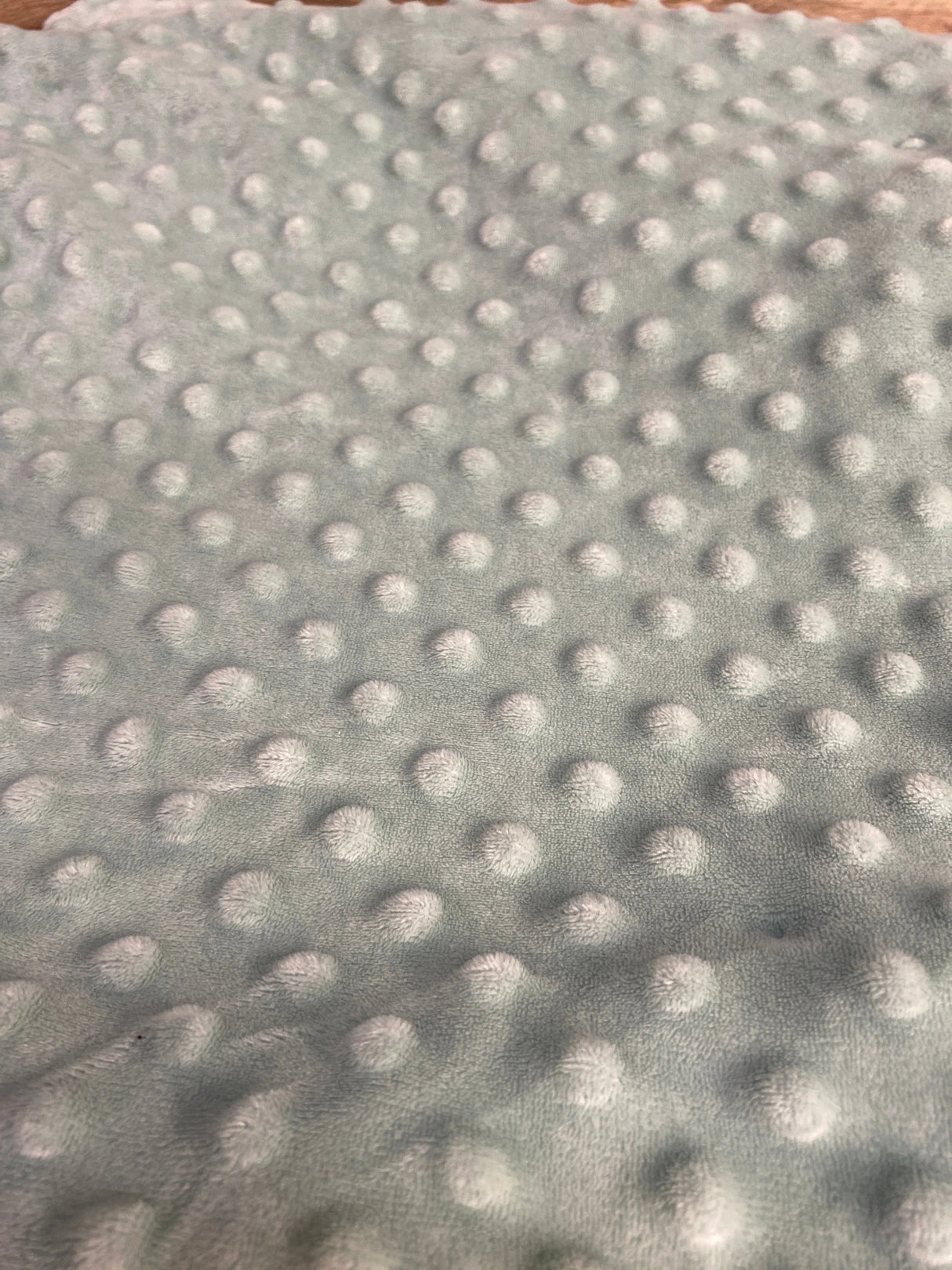 Light blue dimple dot minky fabric with raised textured polka dots