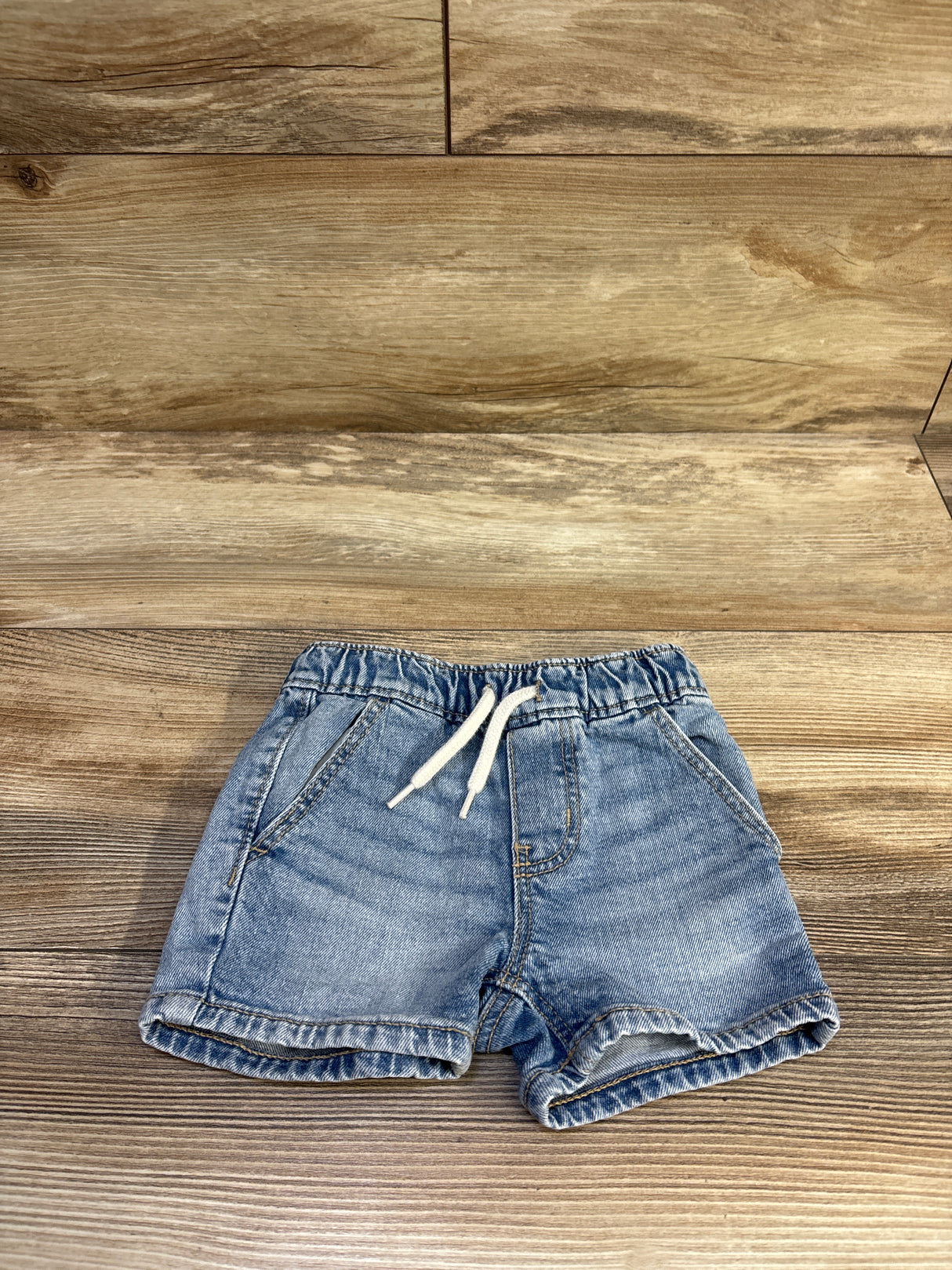 Old Navy Drawstring Stretch Denim Shorts Blue sz 12-18m