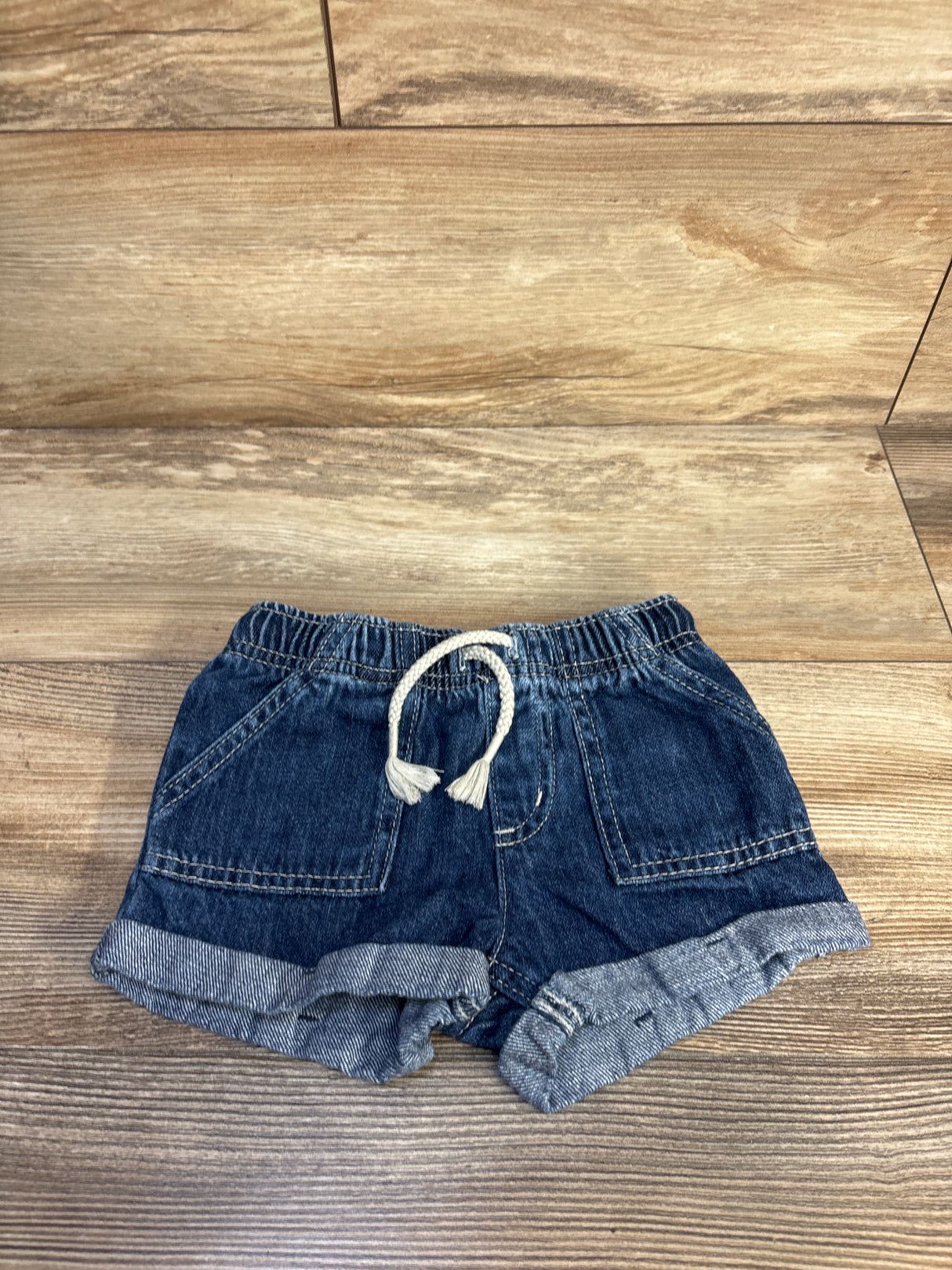 Cat & Jack Drawstring Denim Shorts Blue sz 2T