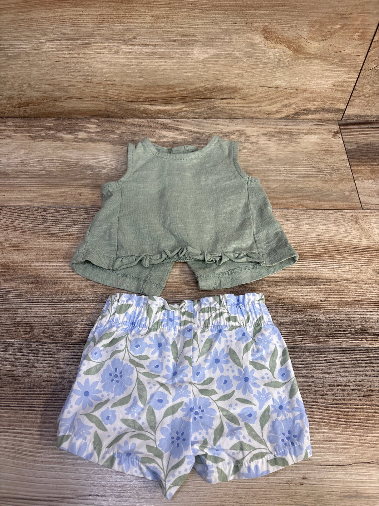 Just One You 2pc Shirt & Shorts Set Sage sz 3m