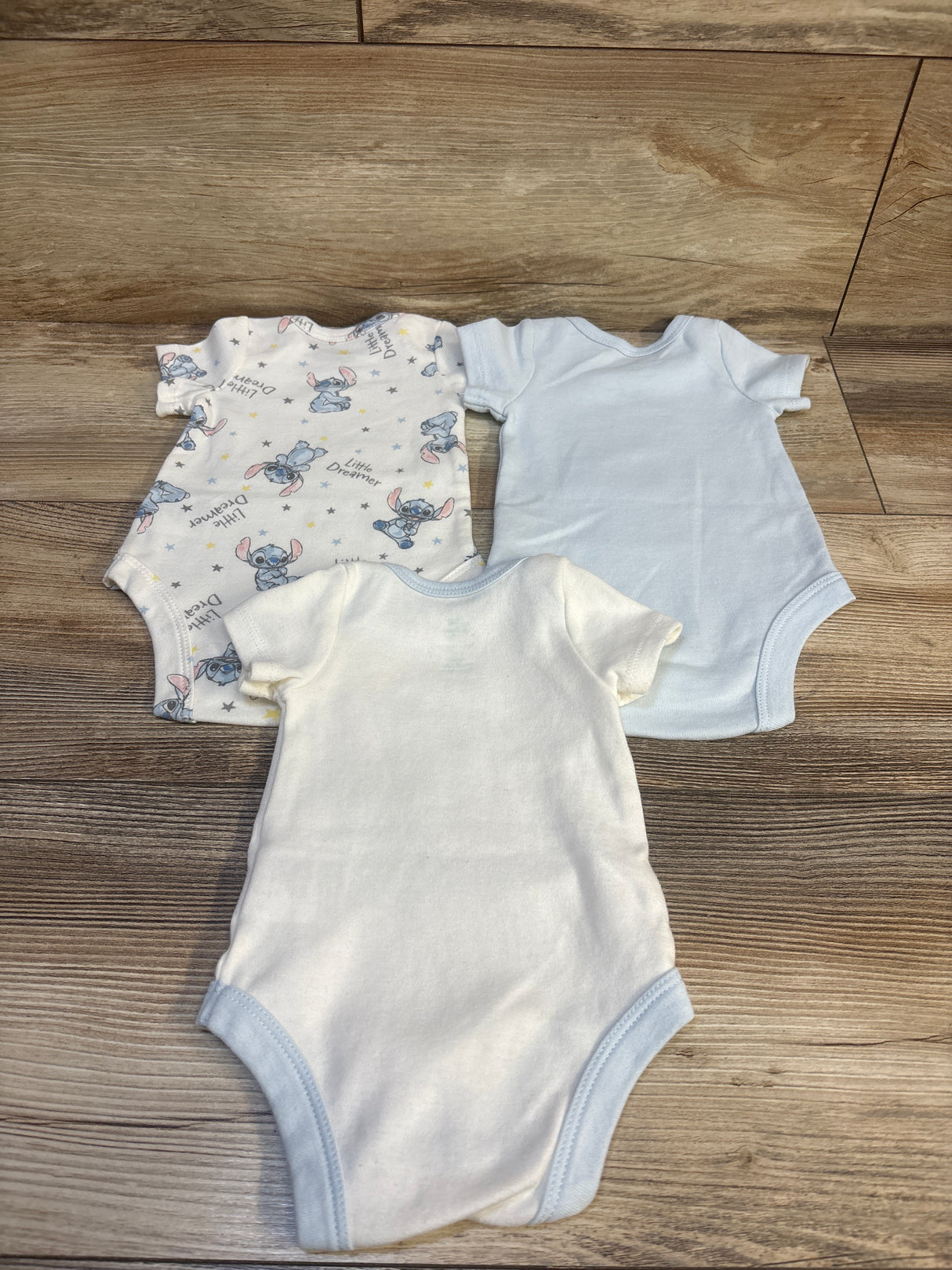 Disney Baby 3pk Lilo & Stitch Bodysuits Blue sz Newborn