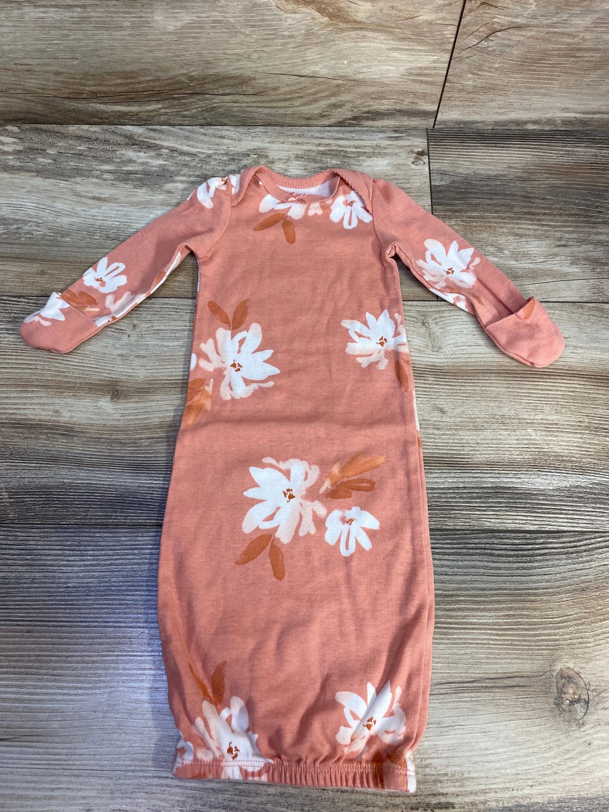 Carter's Floral Sleeper Gown Peach sz Newborn