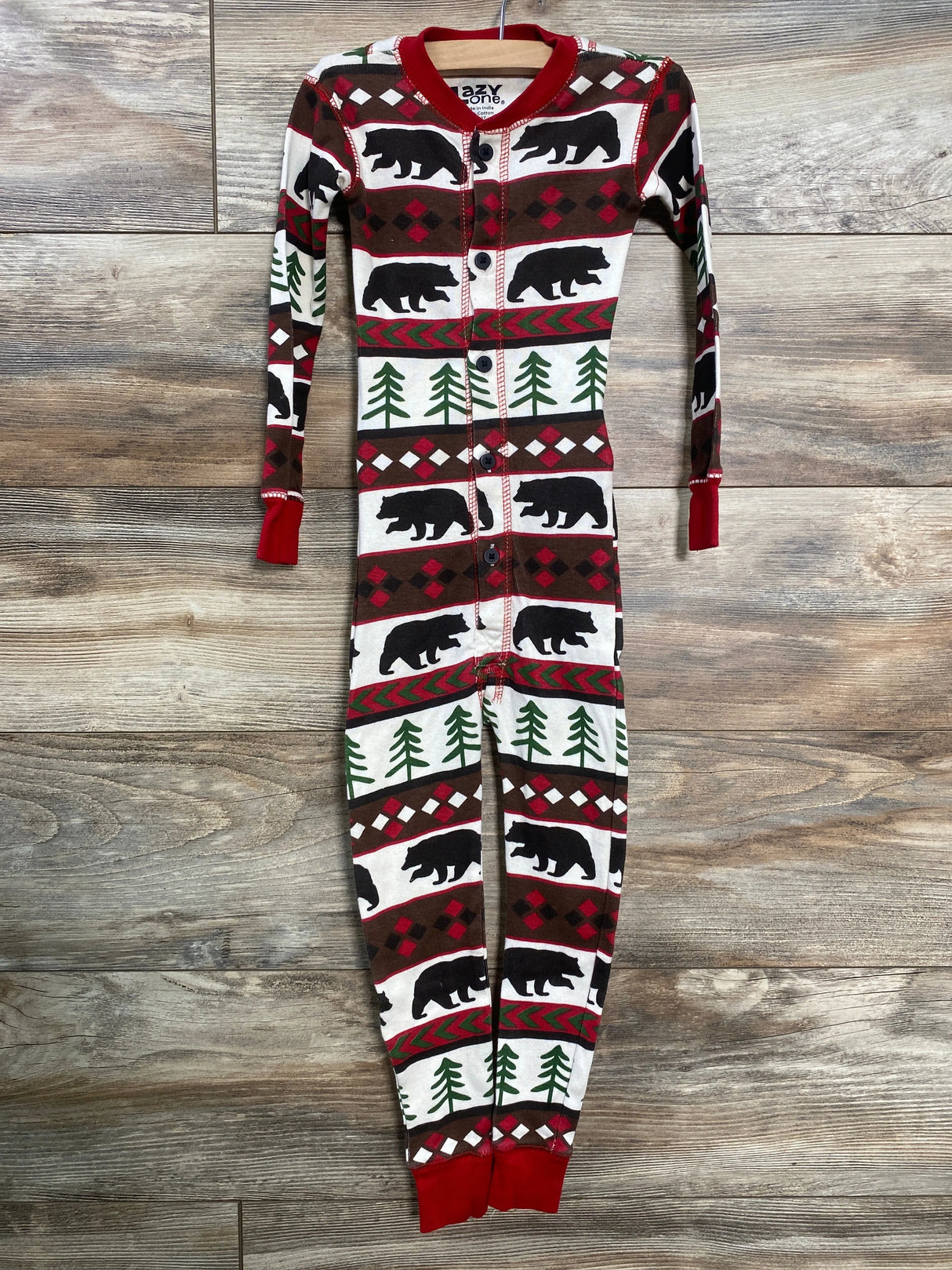 Lazy One Bear Essentials Onesie Flapjack Red/White sz 3T - Me n Mommy To Be