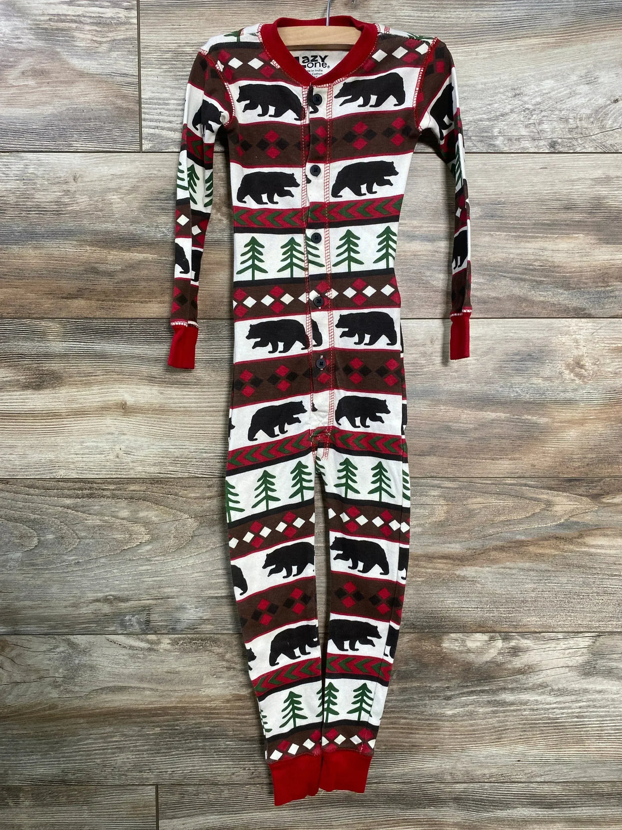 Lazy One Bear Essentials Onesie Flapjack Red/White sz 3T - Me n Mommy To Be