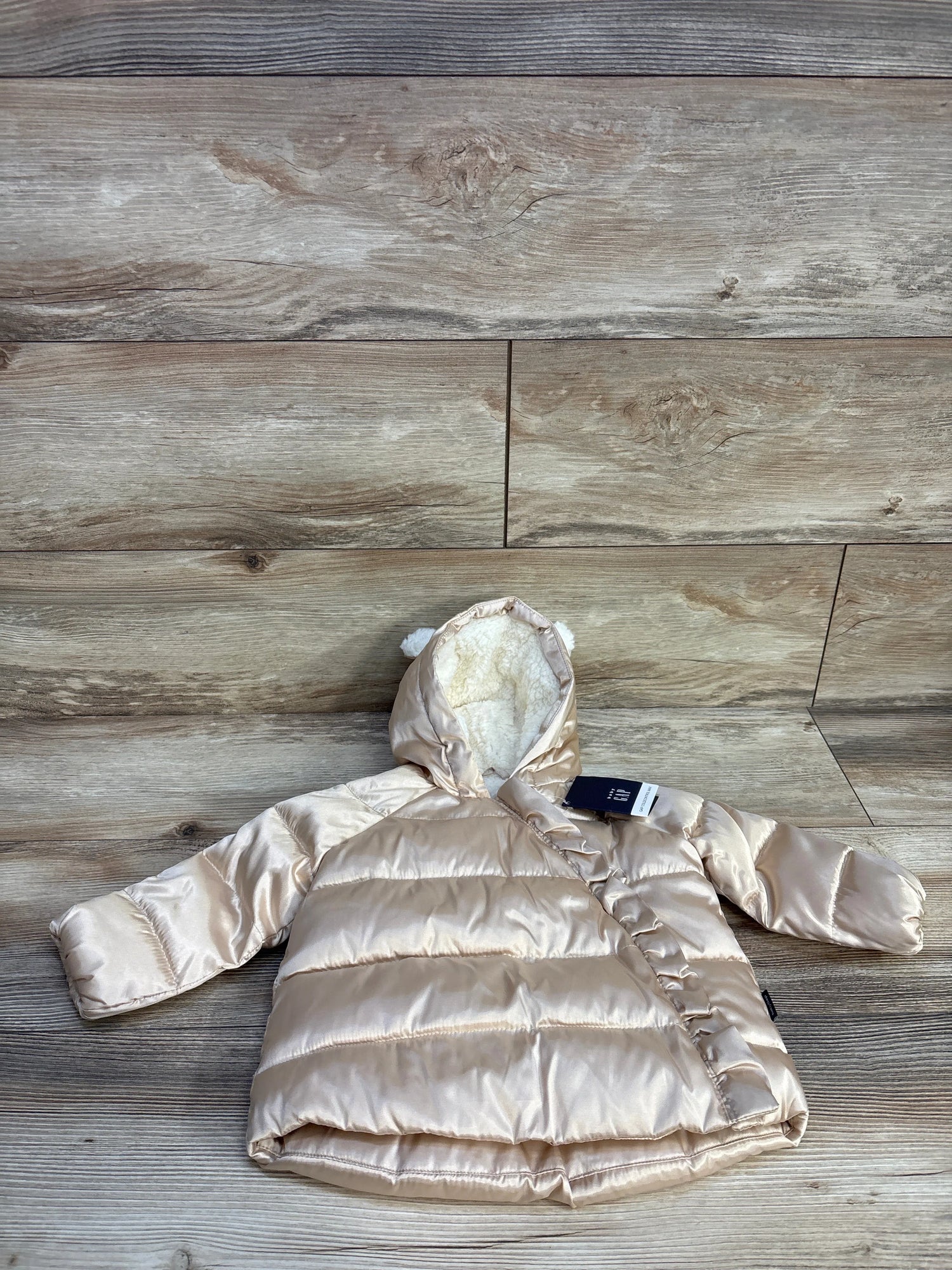 NEW Baby Gap ColdControl Max Metallic Puffer Jacket Gold sz 6-12m