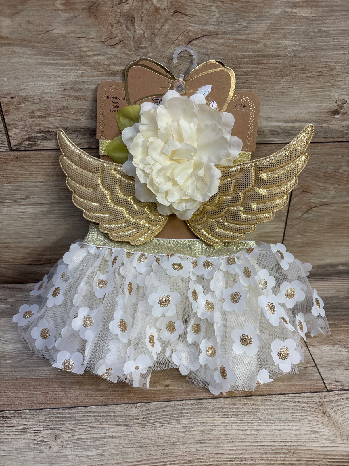 NEW First Steps by Stepping Stones 3pc Wings, Tutu, & Headband Set sz 0-12m