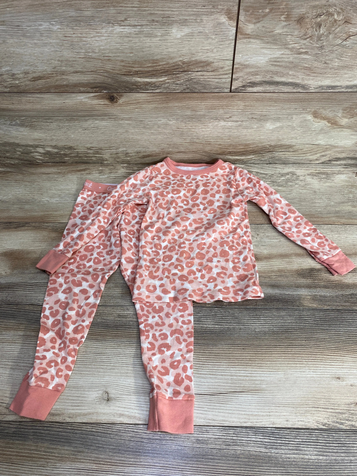 Cat & Jack 2pc Leopard Print Pajama Set Pink sz 4T