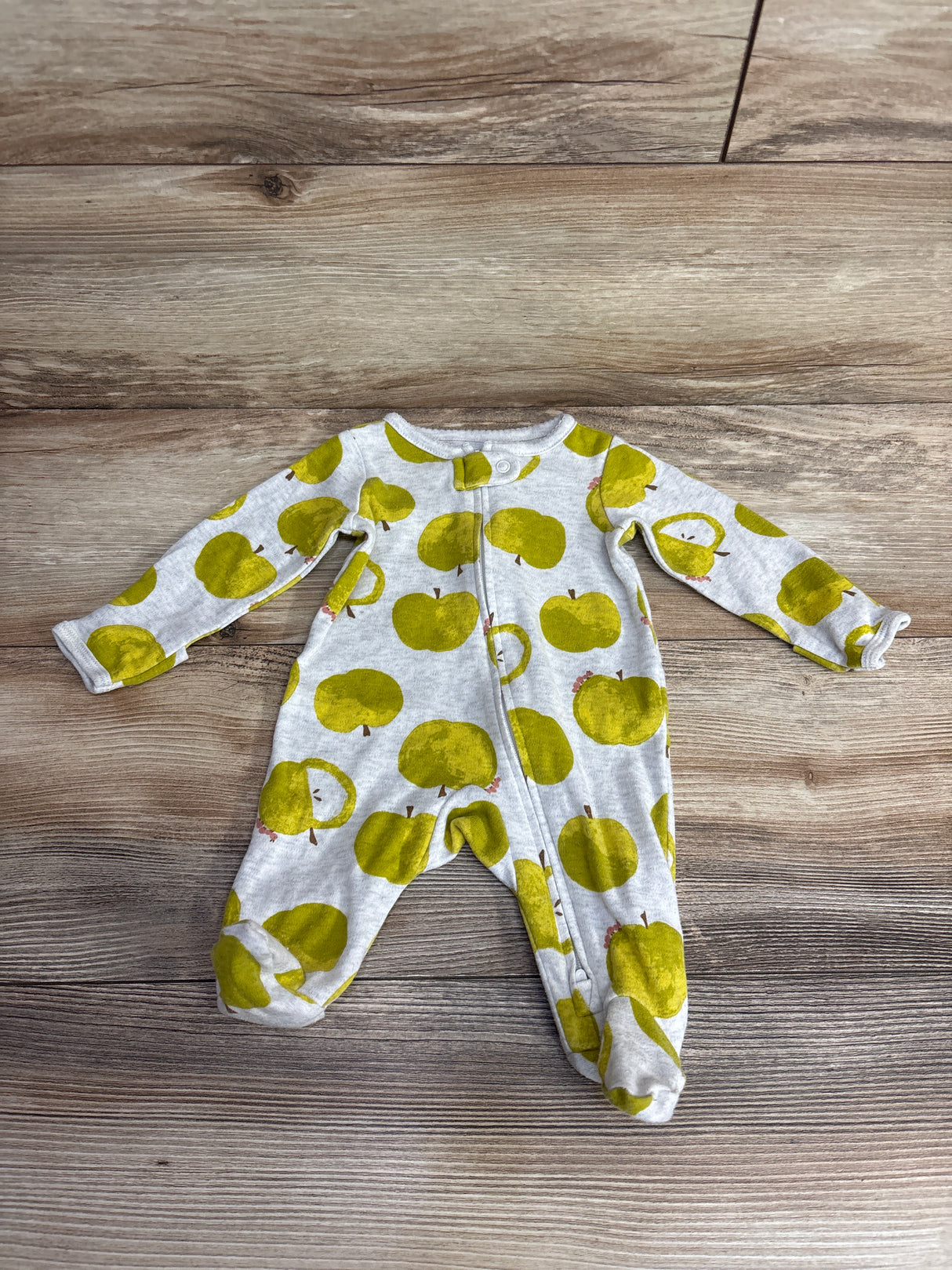 Carter's Apple Print Sleeper Grey sz Newborn