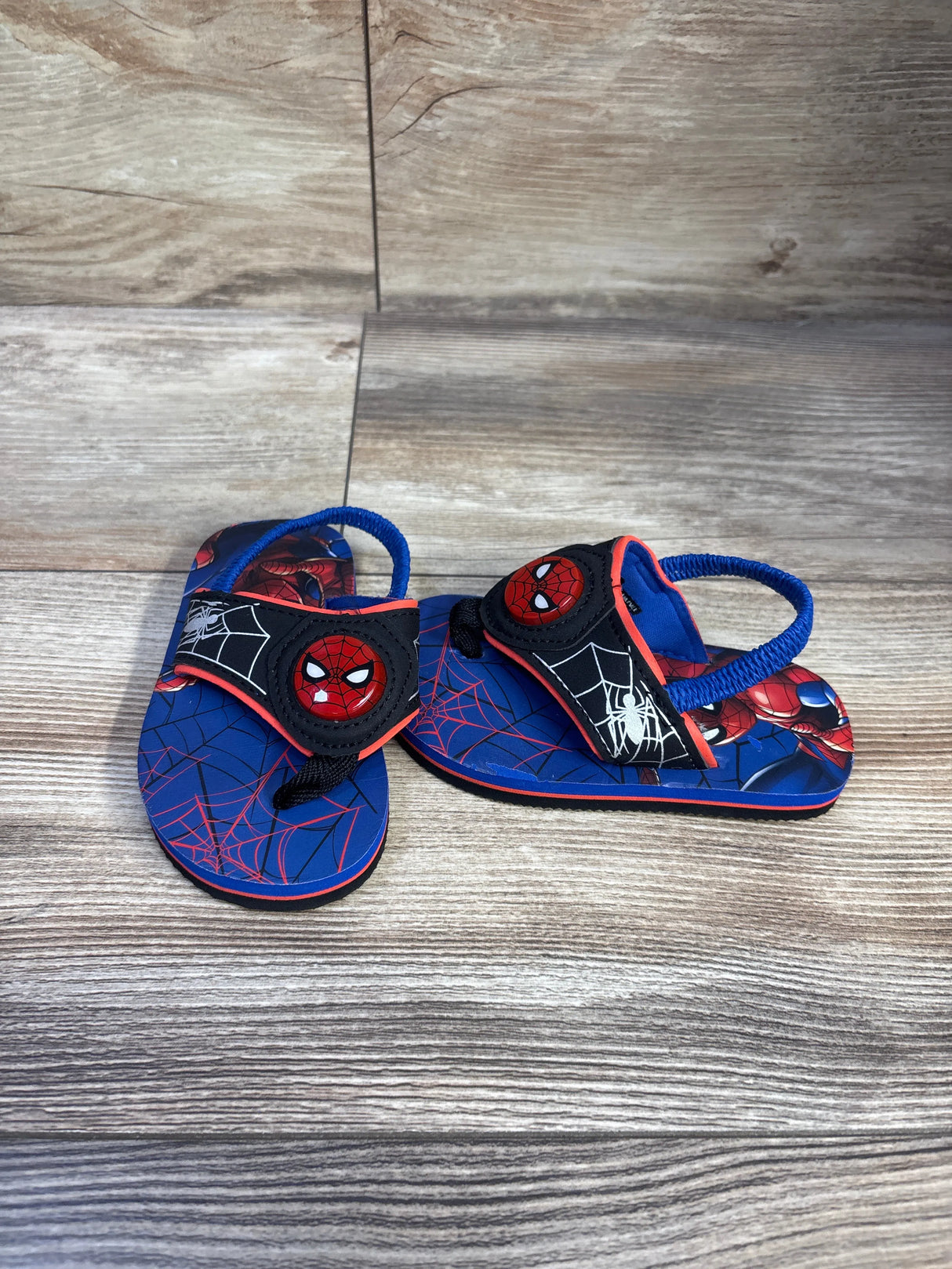 Marvel Spiderman Light Up Flip Flop Sandals BLue sz 5-6c