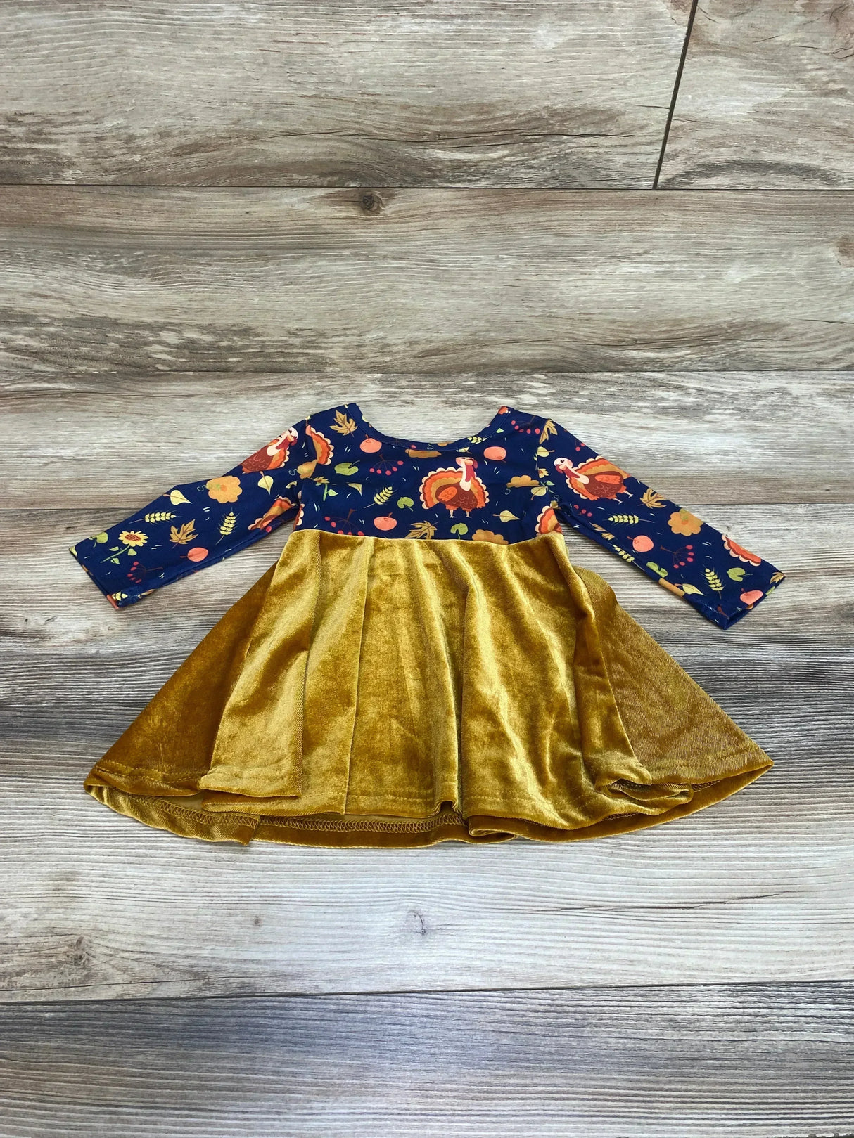 Marie Nicole Thanksgiving Dress Navy sz 6-12m - Me n Mommy To Be