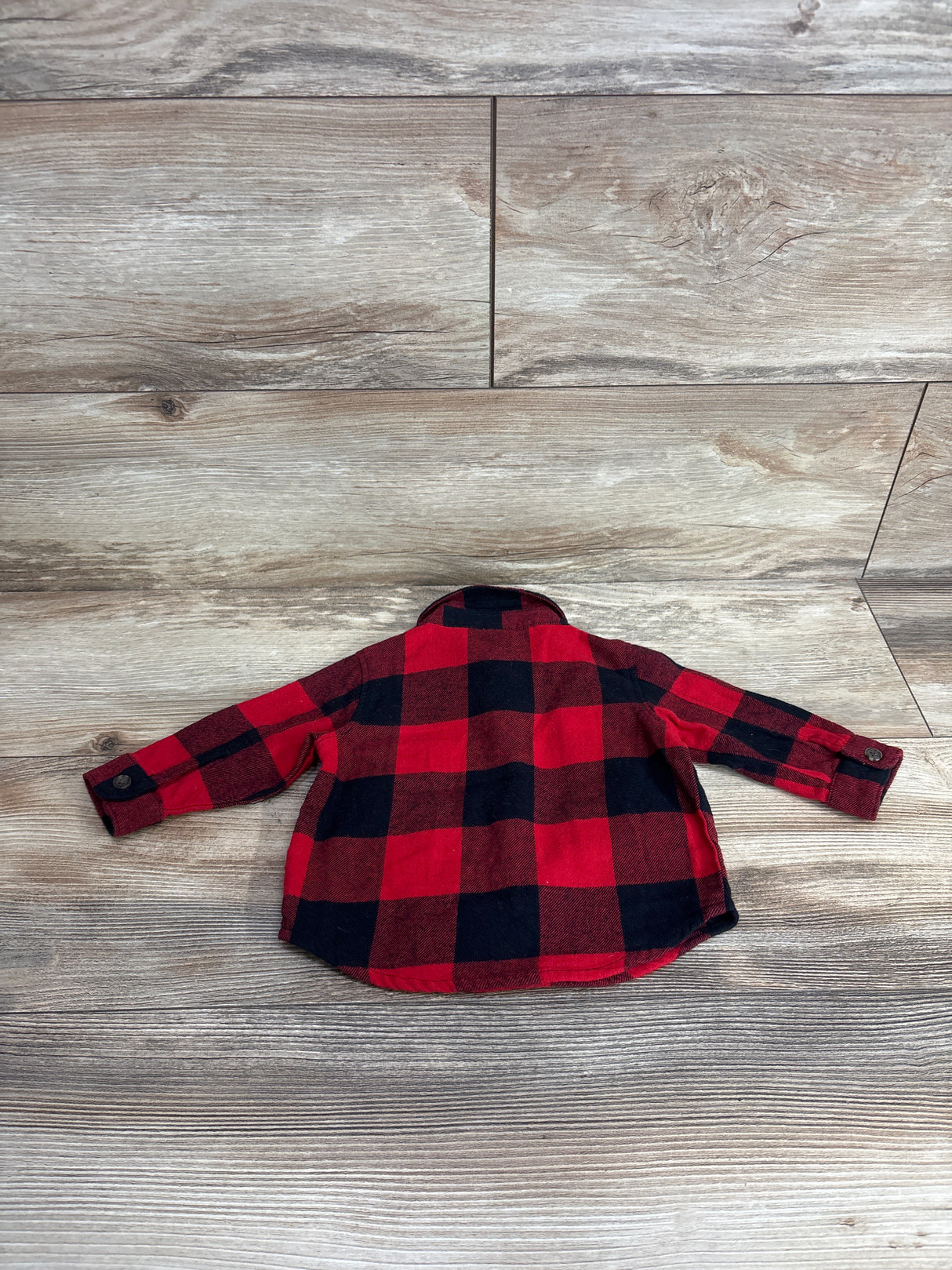 Old Navy Buffalo Plaid Button Up Shirt Red sz 3-6m