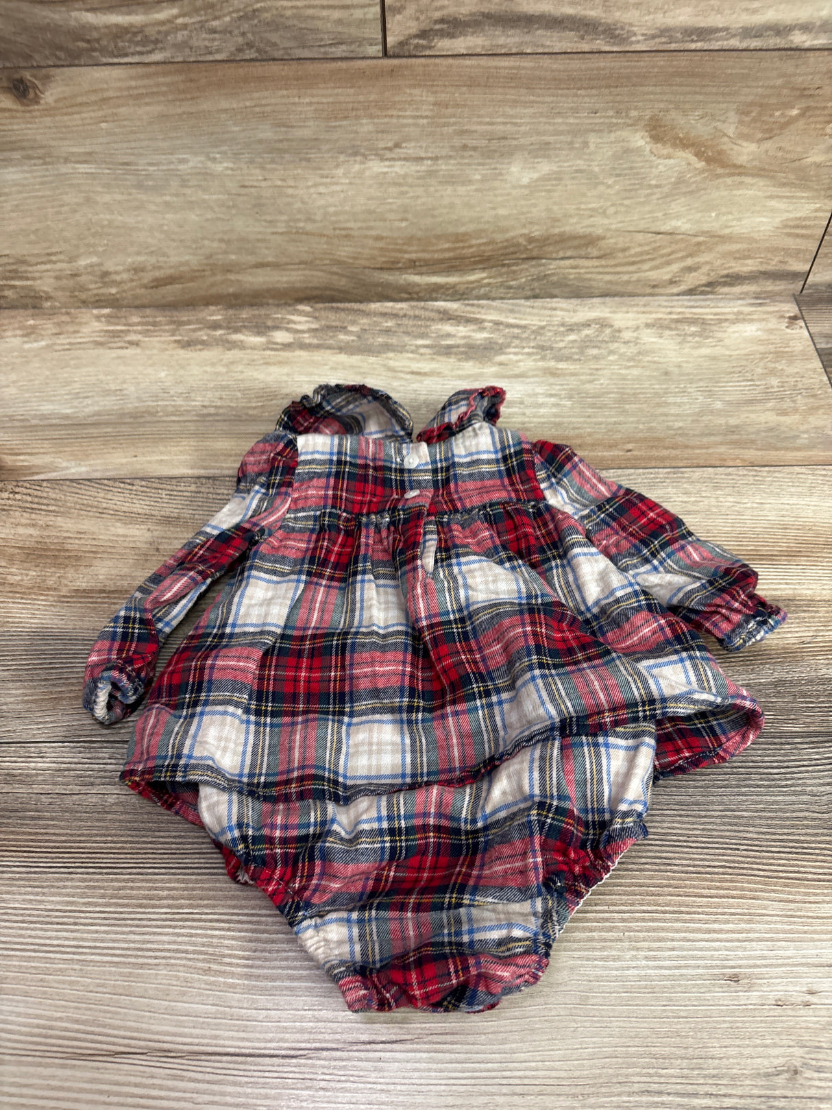 Baby Gap Flannel Bodysuit Dress Red sz 3-6m
