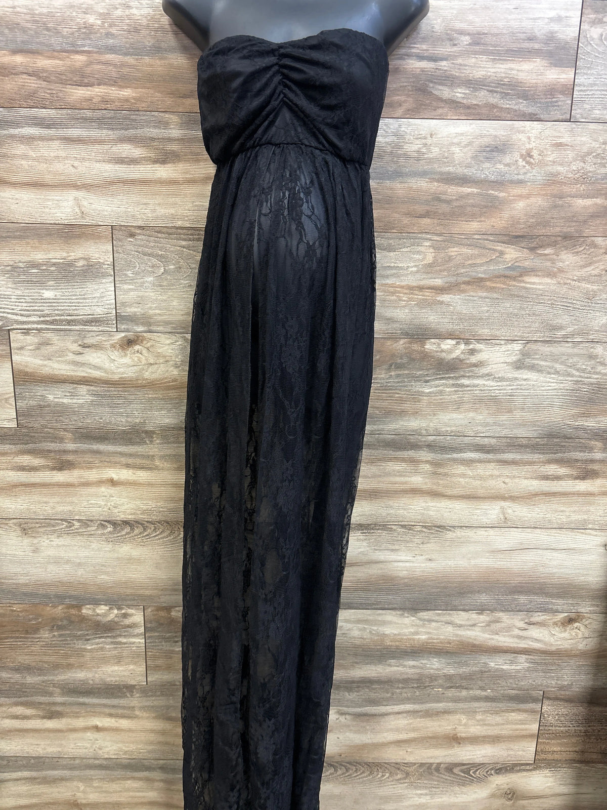 VSNOW Maternity Off Shoulder Lace Photoshoot Dress Black sz Small