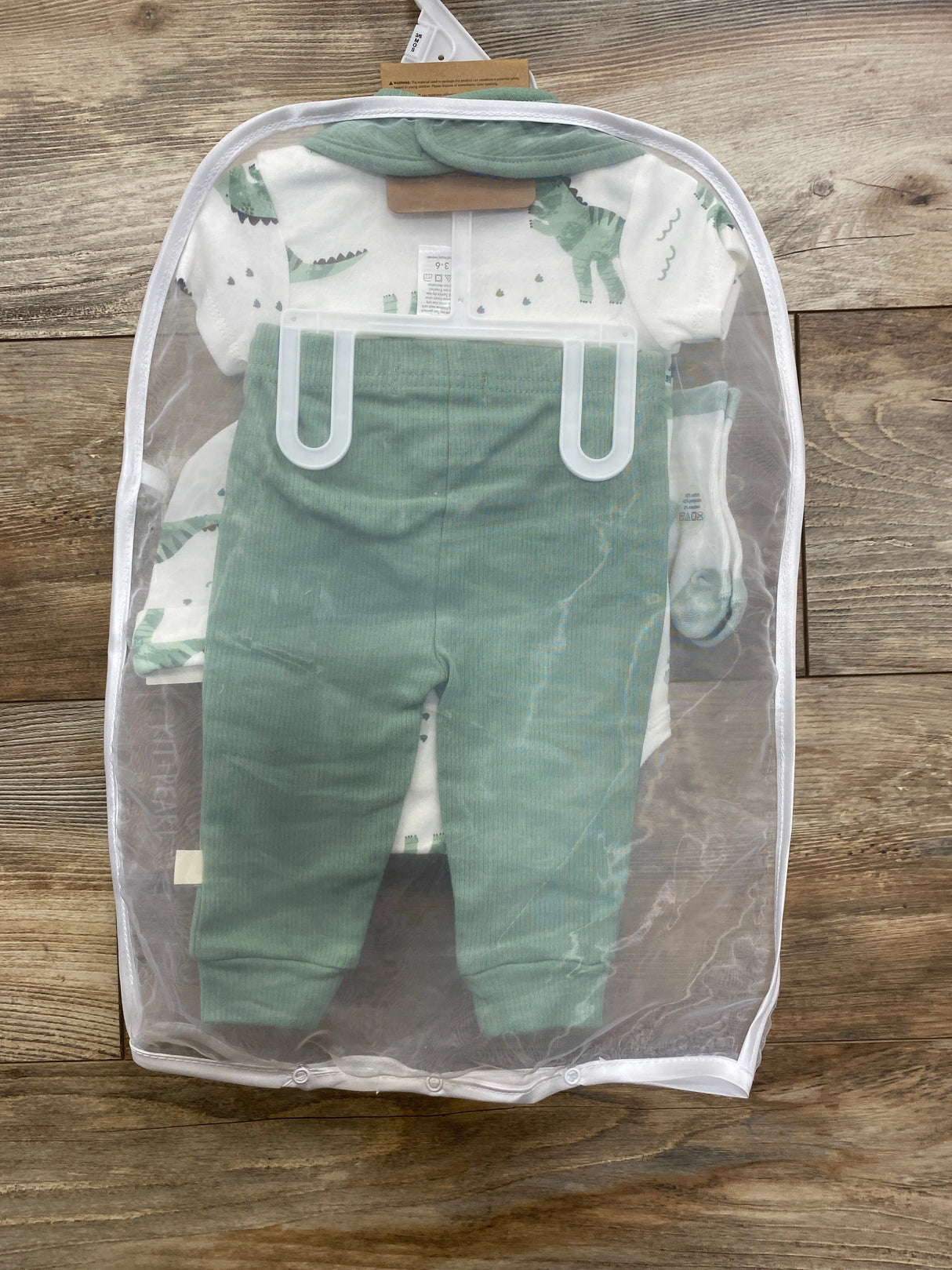 NEW Kit + Pearl 7pc Dinosaur Gift Set White sz 3-6m