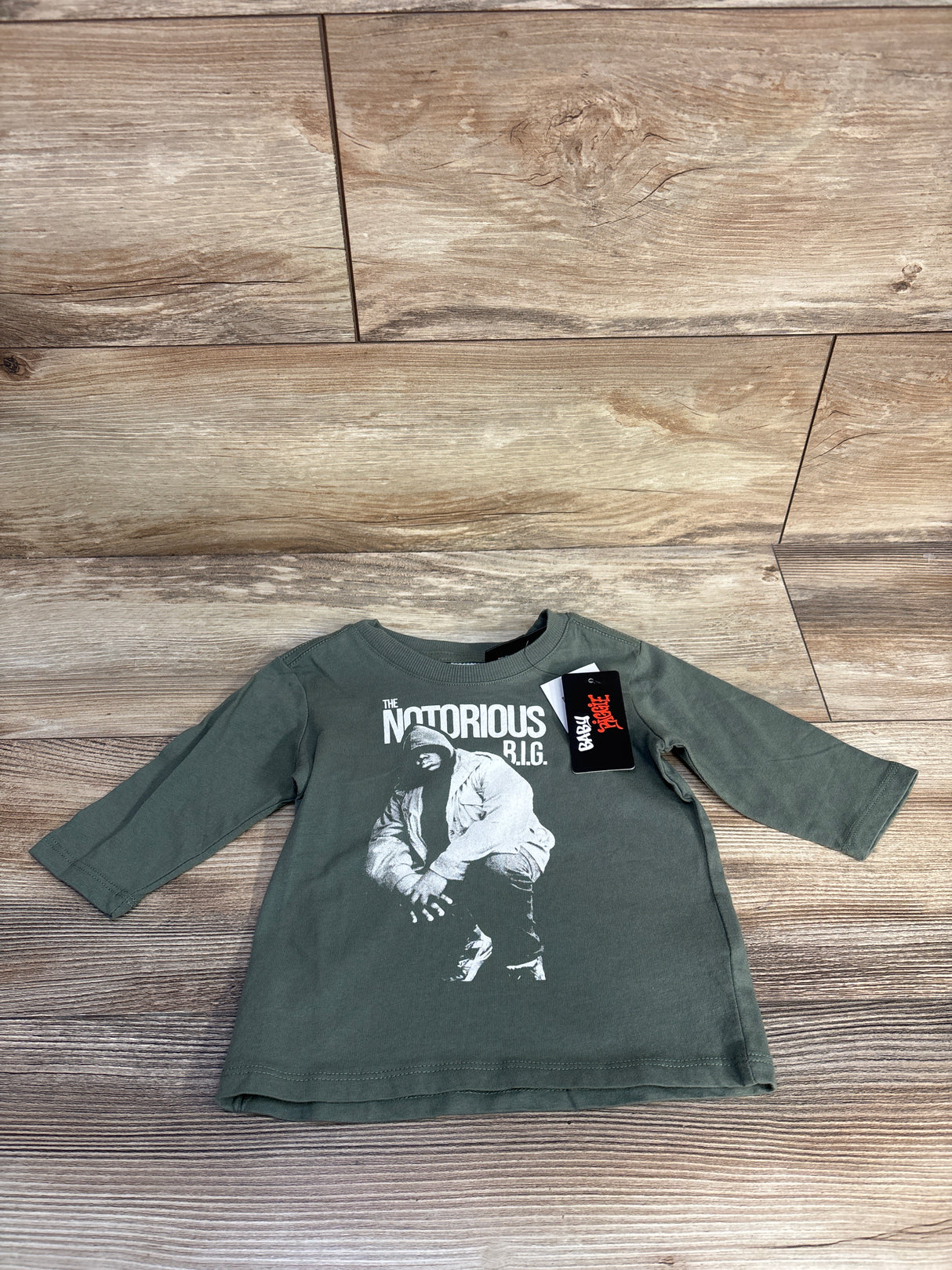 NEW Cotton On Baby The Notorious B.I.G. Shirt Green sz 12-18m