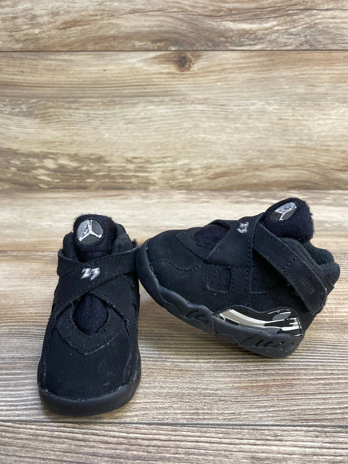 Air Jordan 8 Retro BT 'Chrome' Sneakers, Black sz 3c