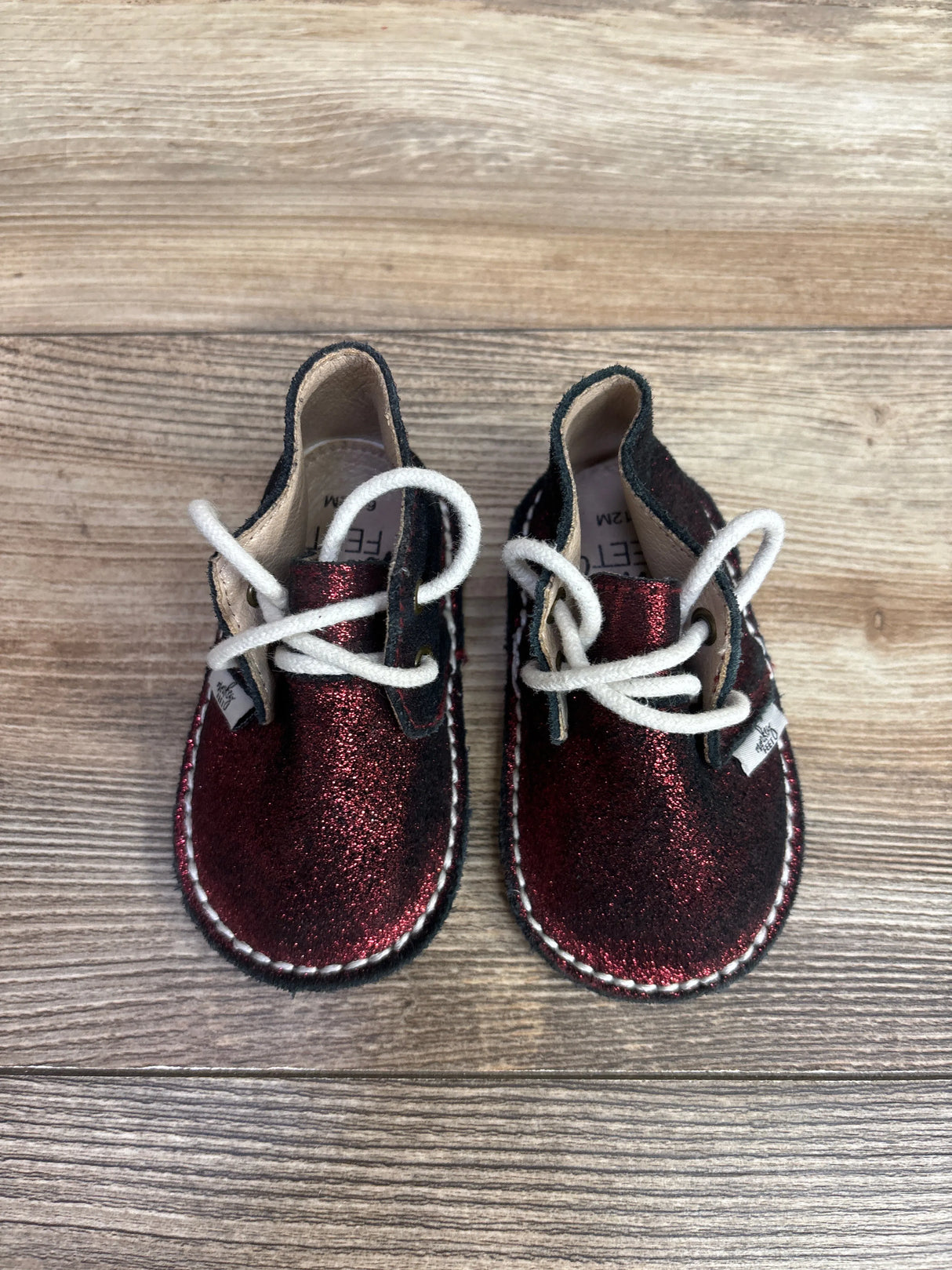 Monkey Feet Lace-Up Glitter Boots Red sz 3/4c