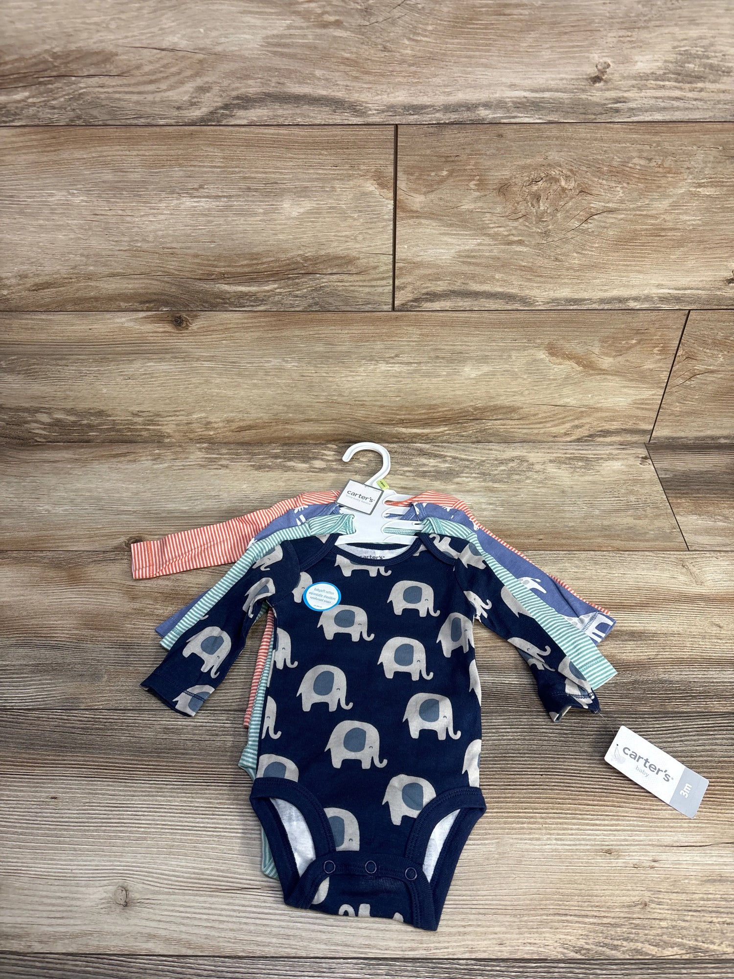 NEW Carter's Long Sleeve Bodysuits 4pk Navy sz 3m