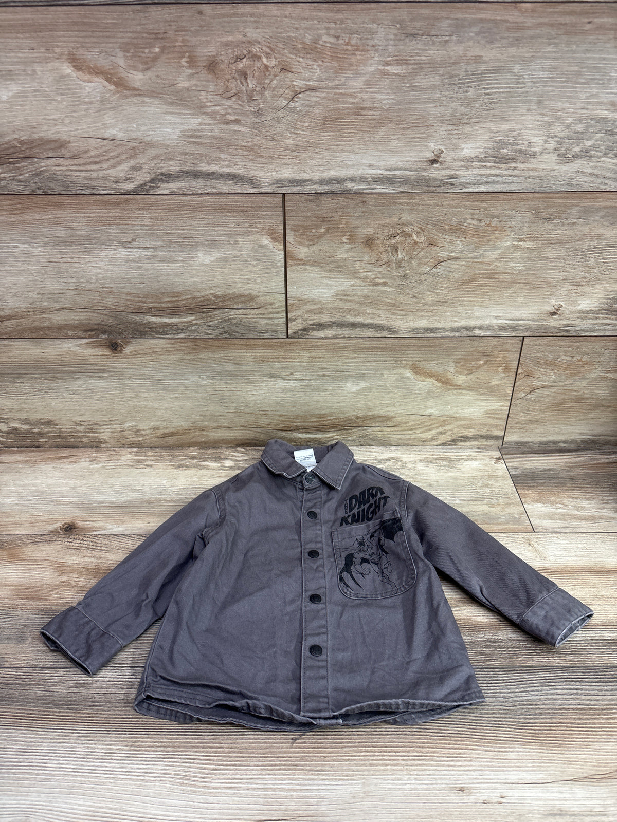 DC Batman Button-Up Shirt Grey sz 2T