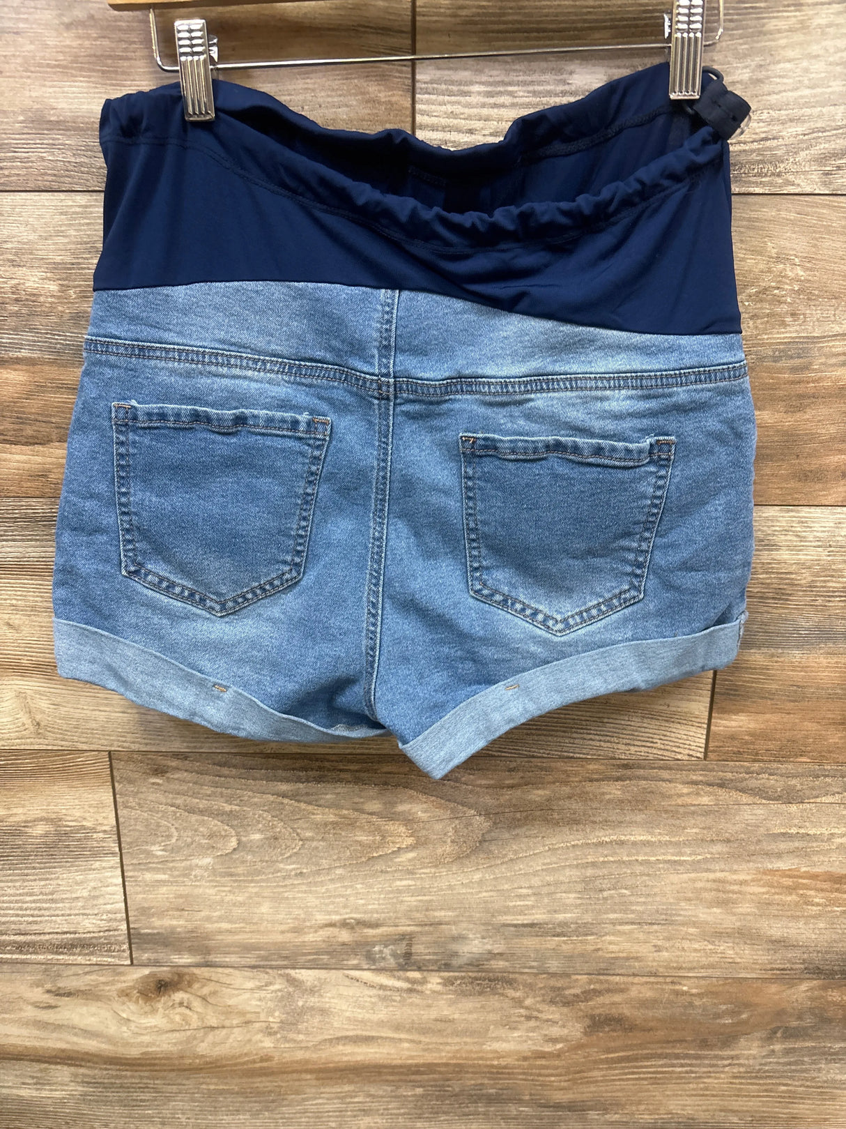 Full Panel Distressed Denim Shorts Light Blue sz Large