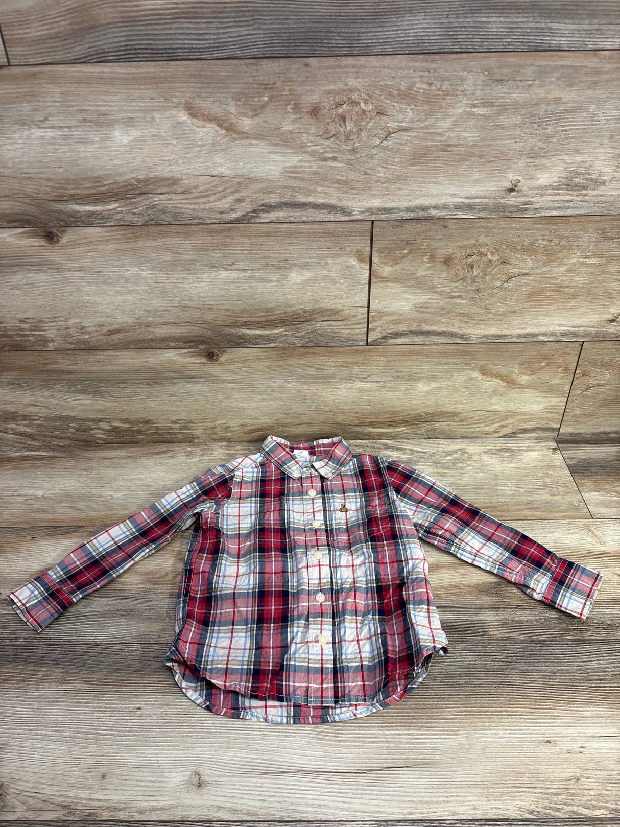 Baby Gap Plaid Button Up Shirt Red sz 4T