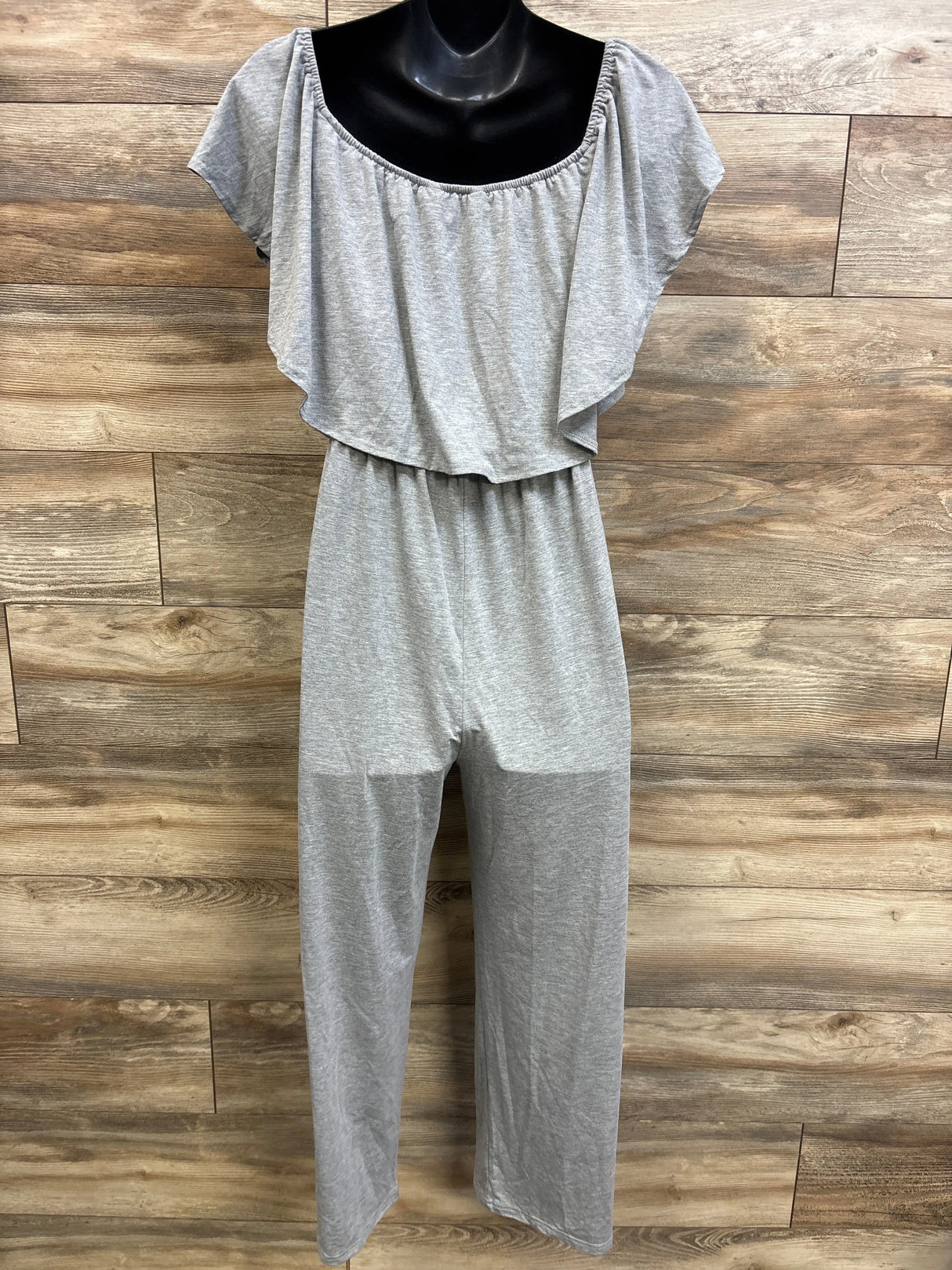 NEW Cupshe Maternity Short Sleeve Off-the-Shoulder Jumpsuit Grey sz Large