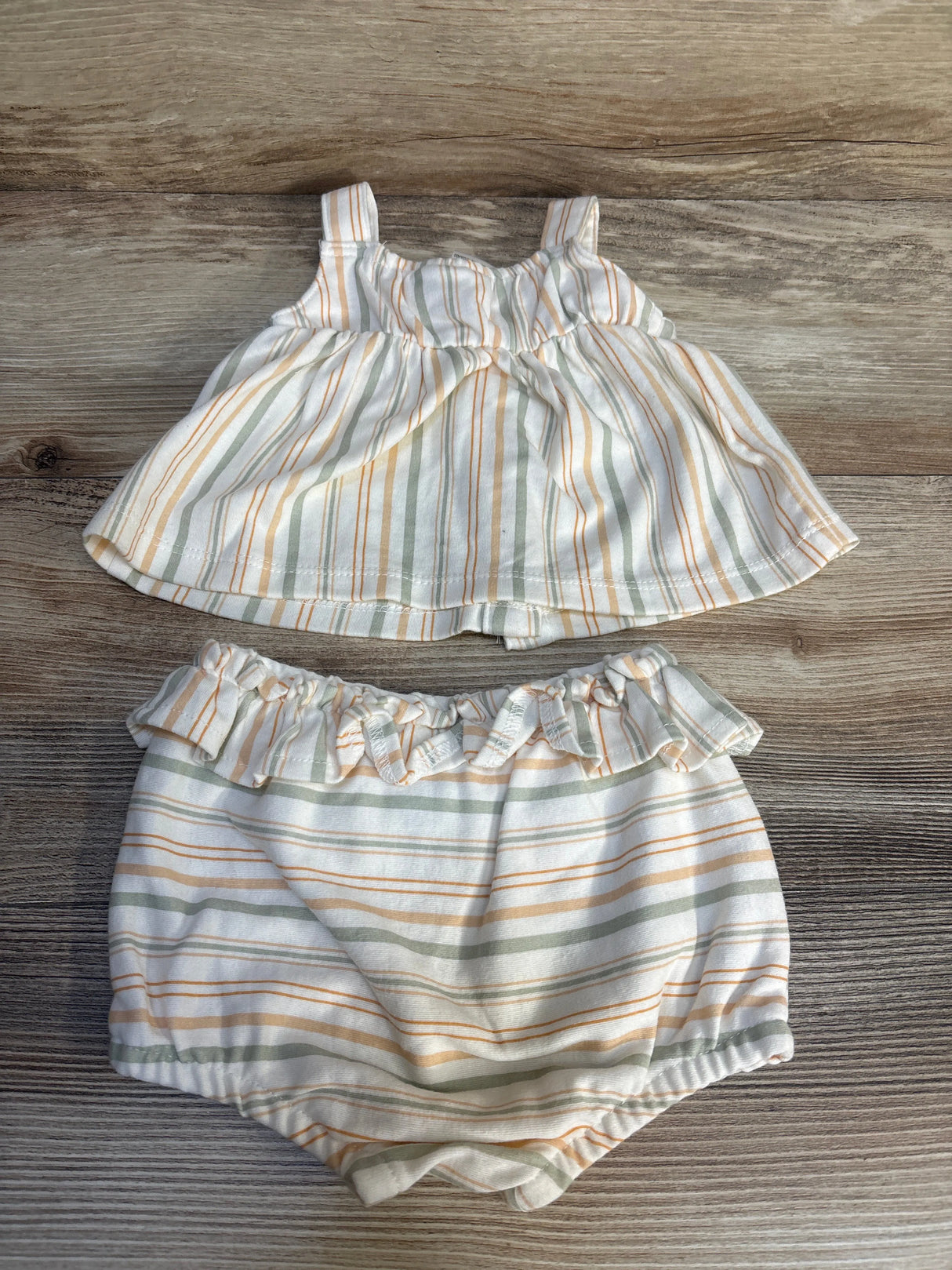 Nicole Miller 2pc Striped Tank Top & Shorts Set White sz 3/6m