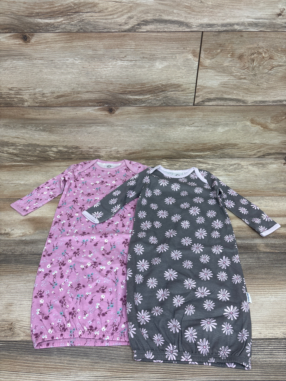Gerber 2pk Sleep Gowns Pink sz 0-6m