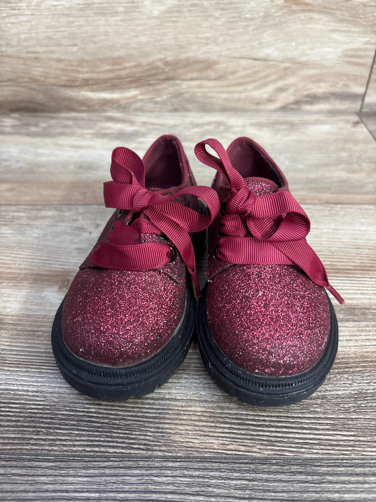 Cat & Jack Phoebe Oxford Shoes Red Glitter sz 6c