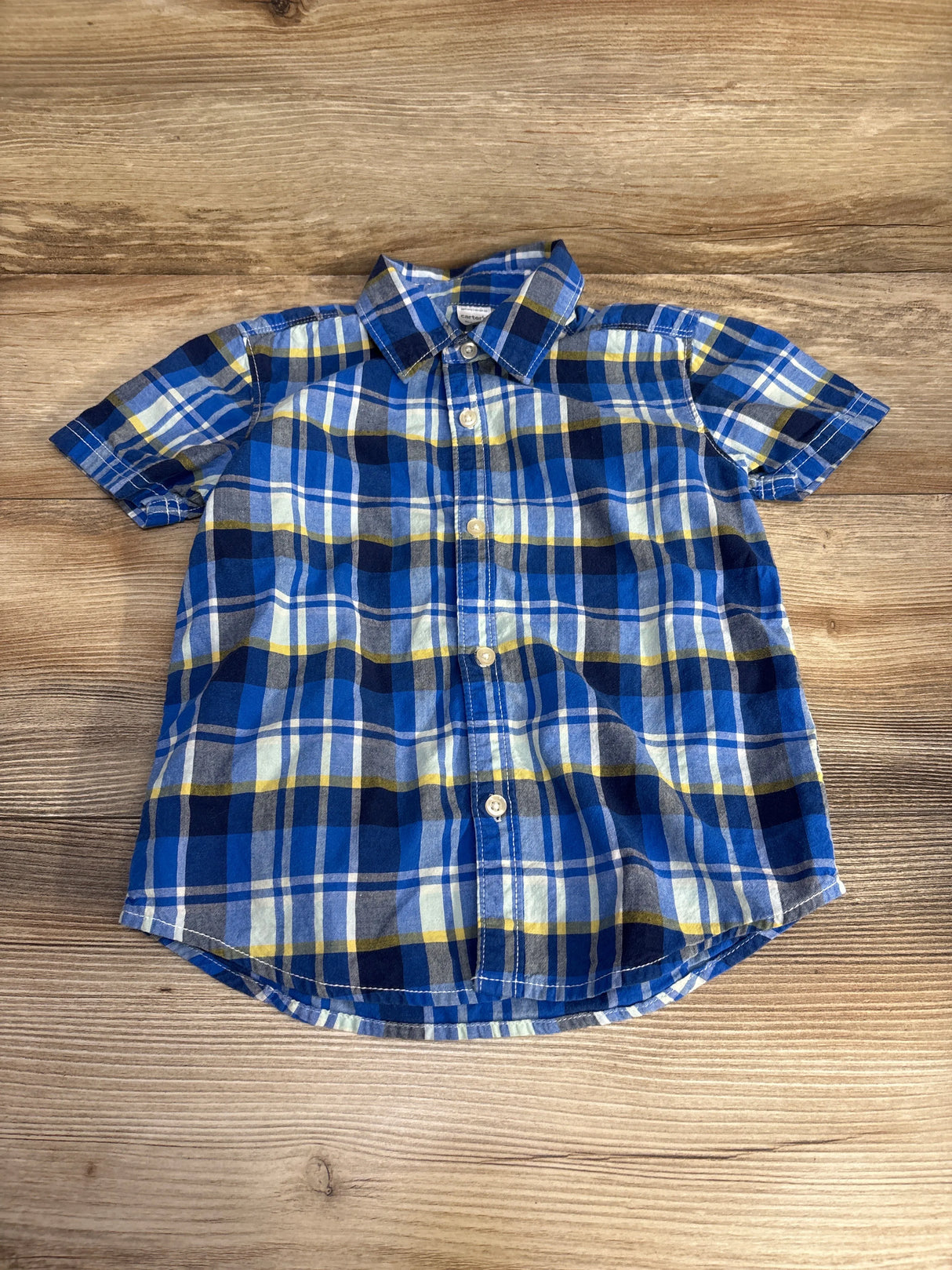 Carter's Plaid Button-Up Shirt Blue sz 5T - Me n Mommy To Be