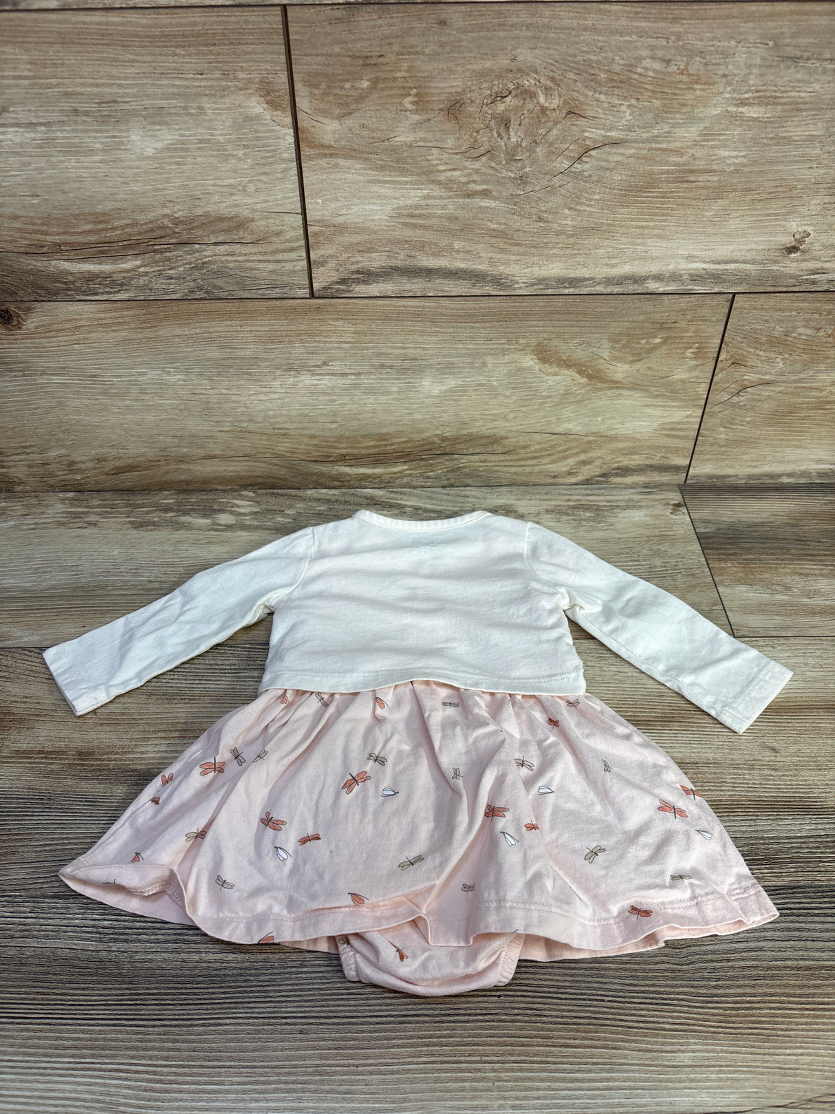 Carter's 2pc Ribbed Bodysuit Dress & Cardigan Set Ivory sz 6m